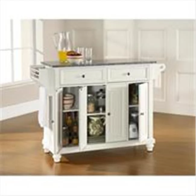 Crosley Furniture  Cambridge Solid Granite Top Kitchen Island in White Finish