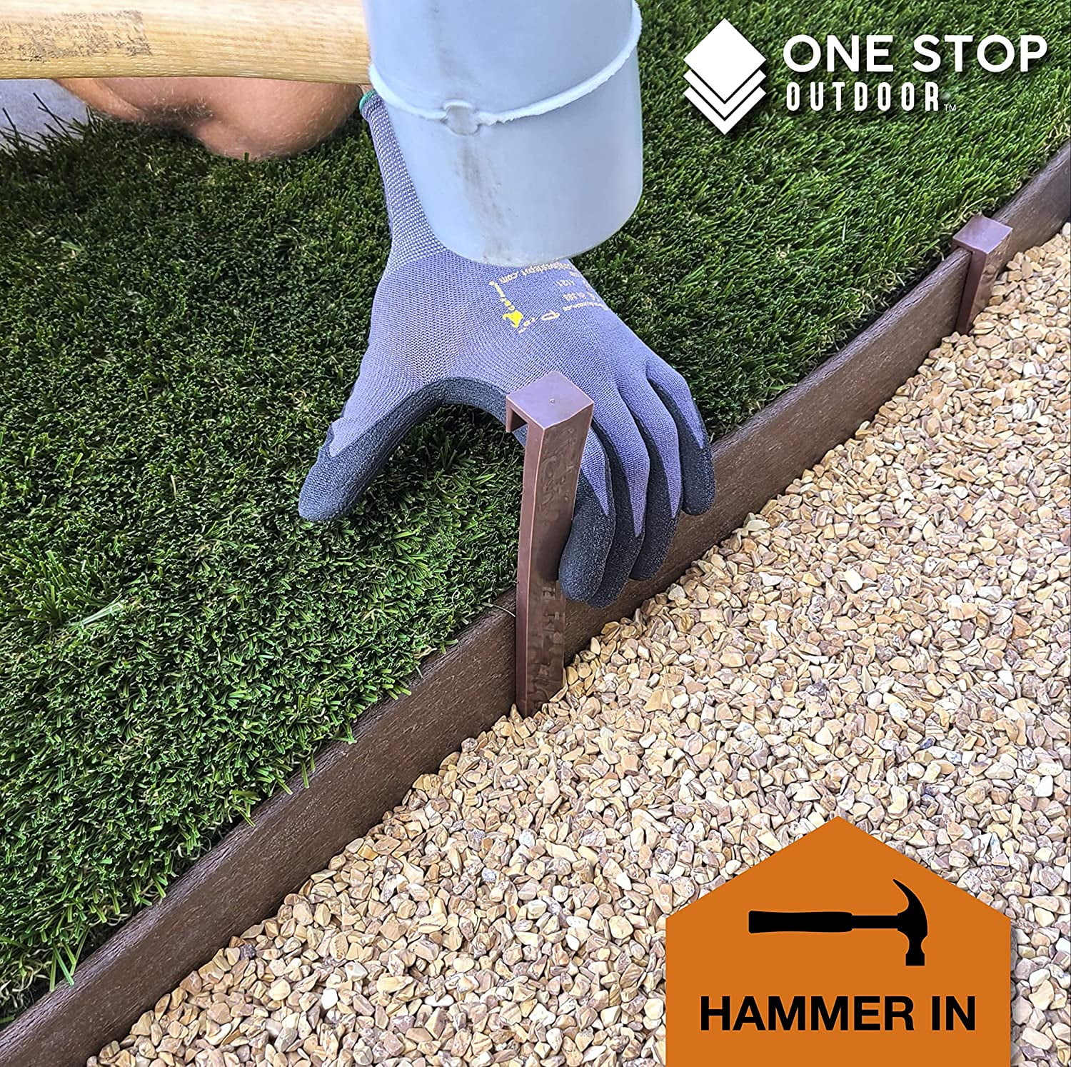 Made (25 Pack) Brown Nylon Landscape Edging Anchoring Plastic Ground Stakes, 10-Inch Length Brown Garden Edging Spikes - (Fits Most Brands Easyflex Dimex Proflex) (25)