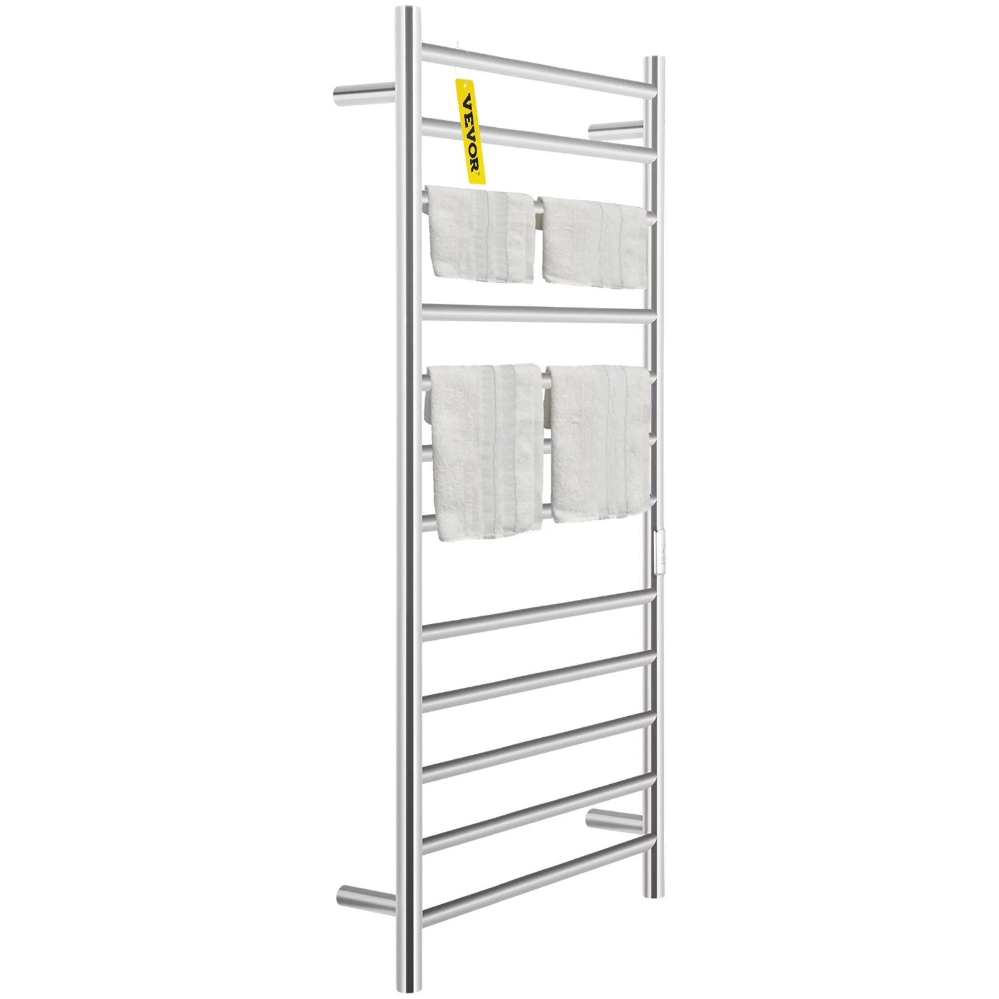 VEVOR Heated Towel Rack Towel Heater Warmer 12 Bars Stainless Steel Polished