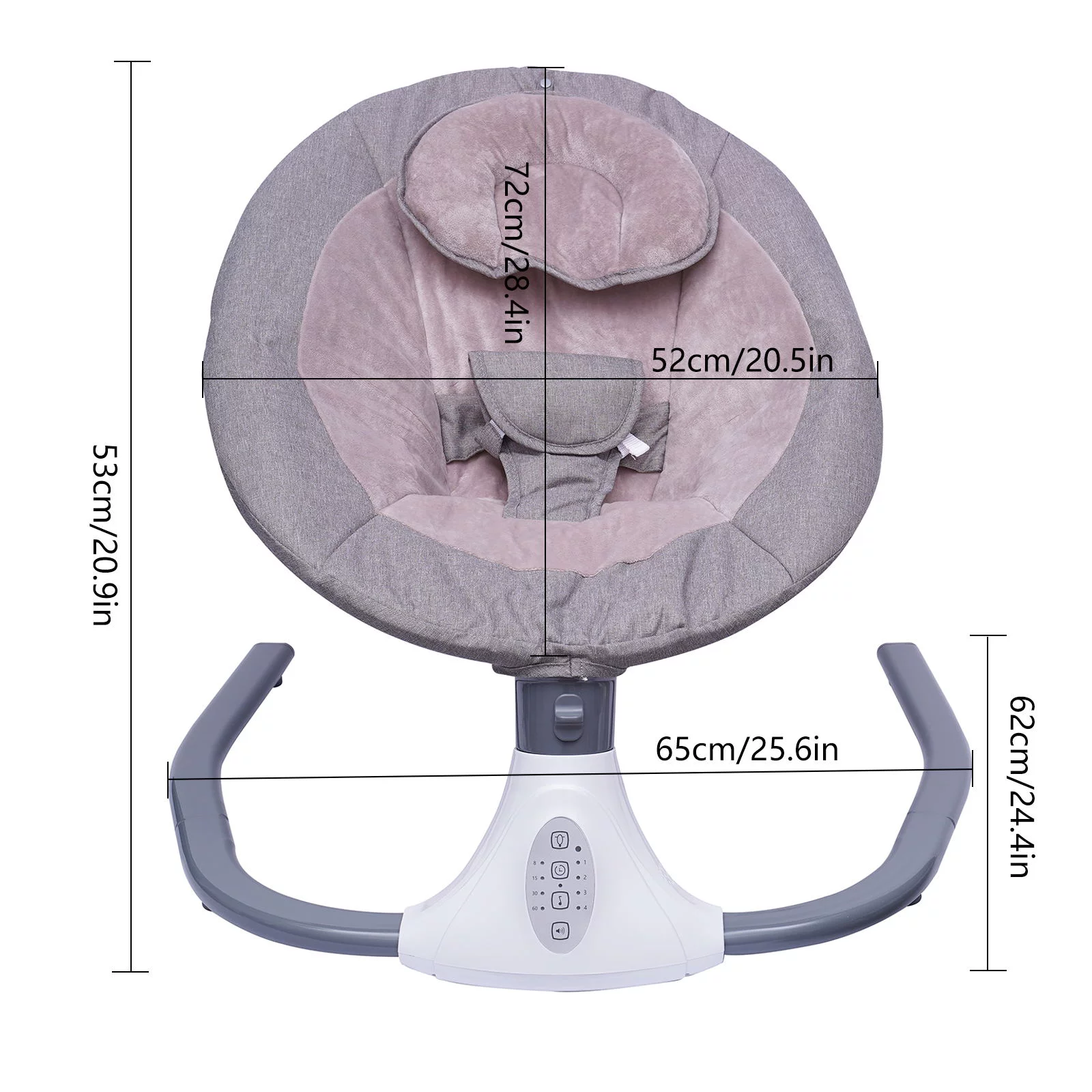Wuzstar Bluetooth Baby Swing Chair,USB Electric Cradling Bouncer with Removable Crib Netting & Timing Function(Gray)