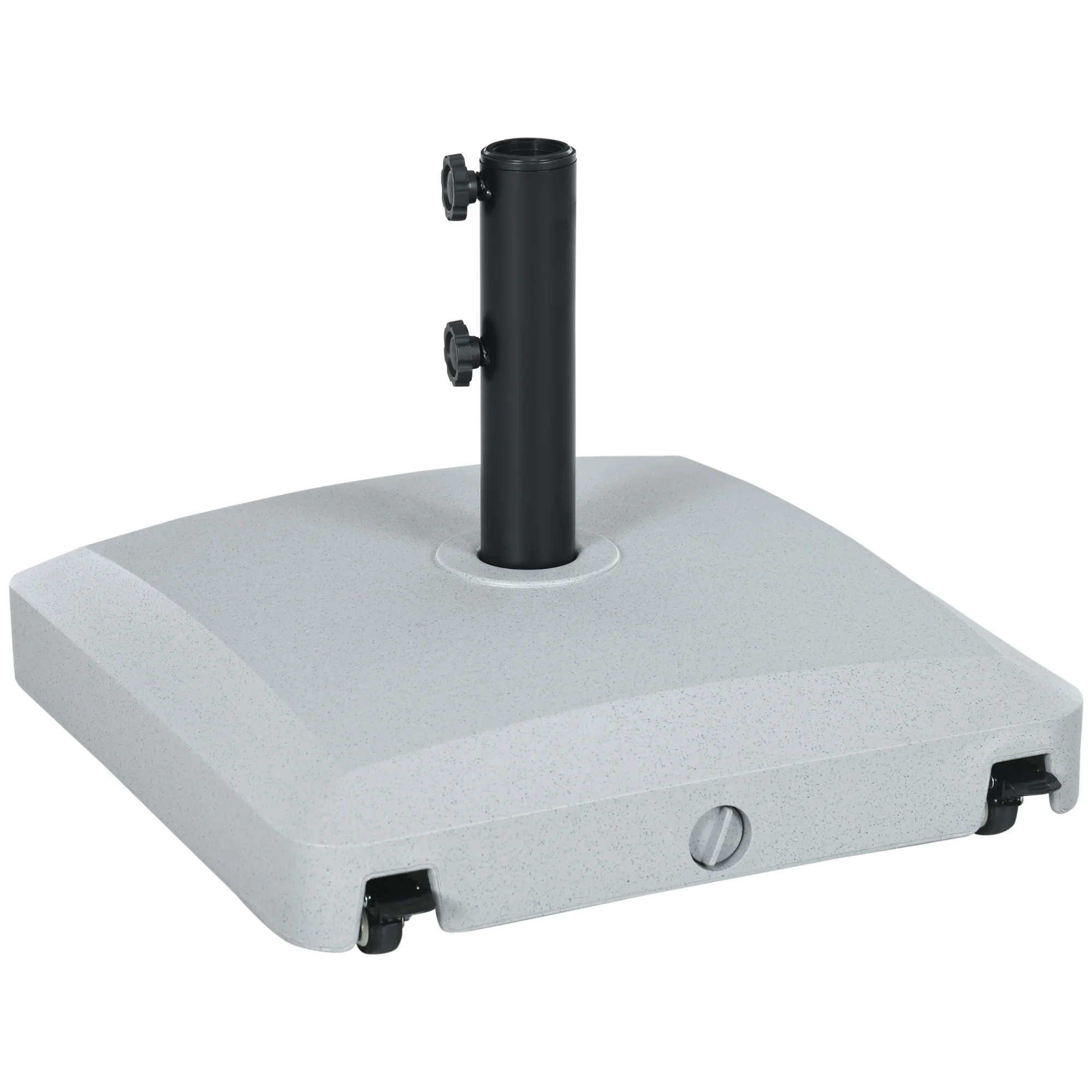 Outsunny Patio Umbrella Base with Wheels, Water or Sand Filled, Gray