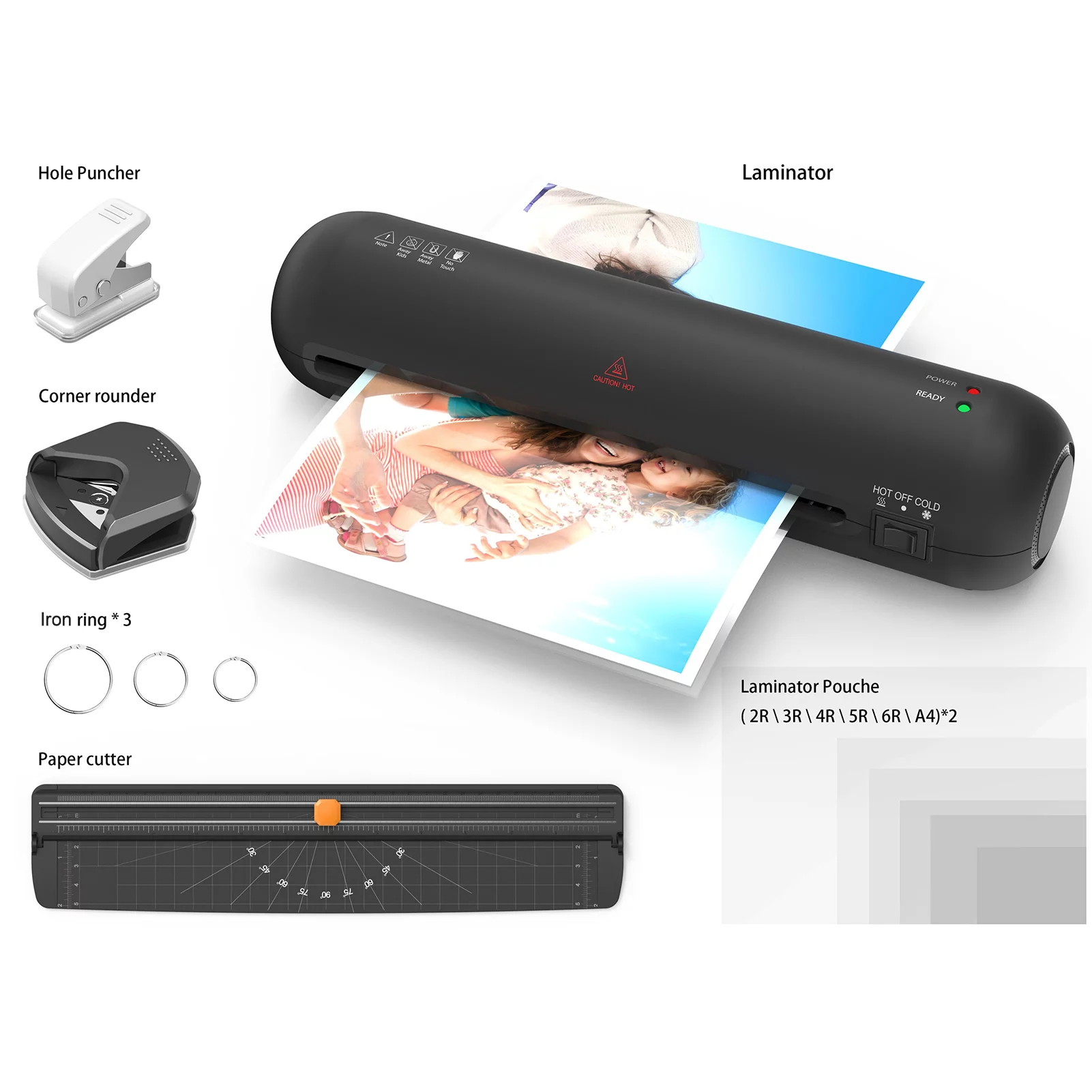 Laminator,Cutter Rounder Puncher And Cold Lamination Paper Cutter Rounder Set A4 Size Rounder Puncher Suitable Max With Paper Laminator Office Size And Cold Roll Laminator Supplies Laminator