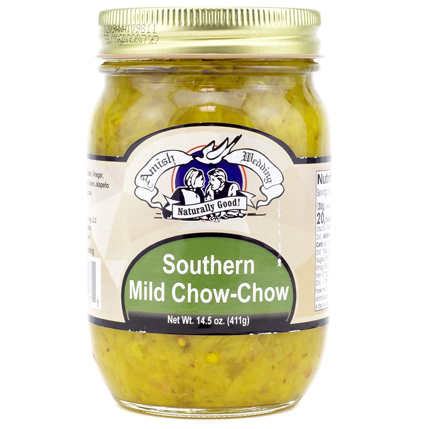 Amish Wedding Mild Southern Style Chow Chow, Two 14.5 oz. Jars