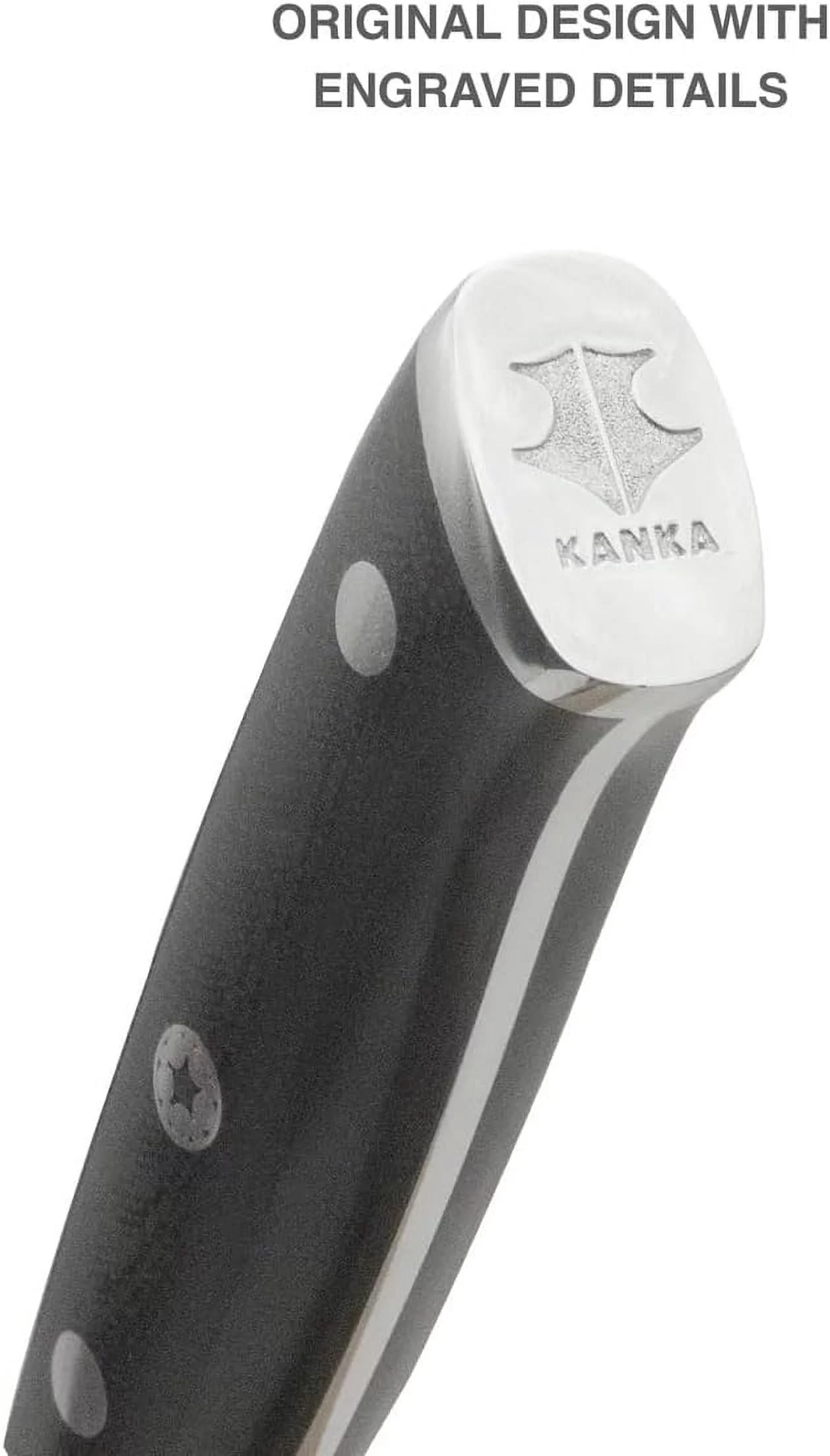 KANKA Santoku Knife - Ultra Sharp 7 inch German Stainless Steel, G10 Black Fiberglass Handle, Japanese Chefs Knife