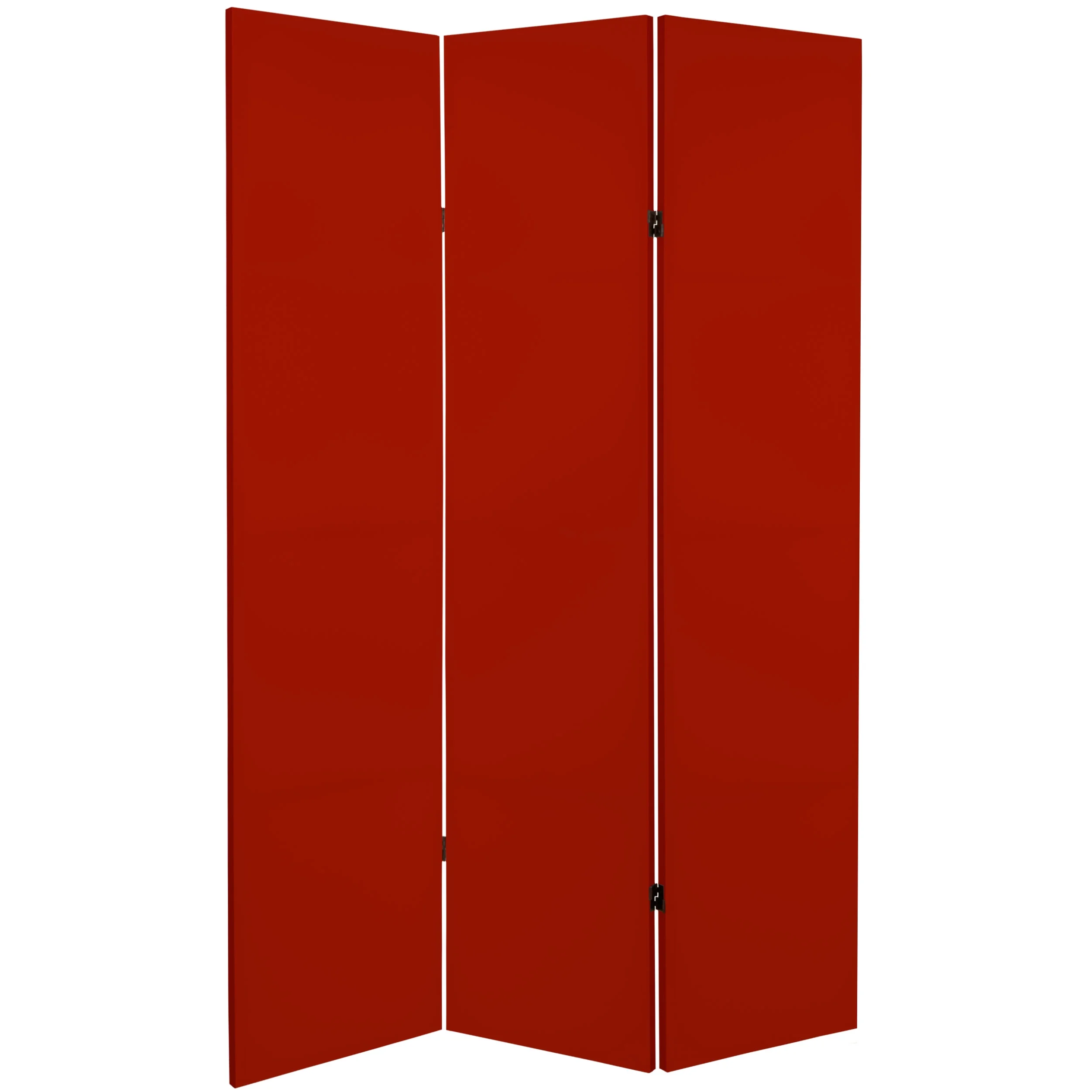 Oriental Furniture 6 ft. Tall Double Sided Antique Red Canvas Room Divider