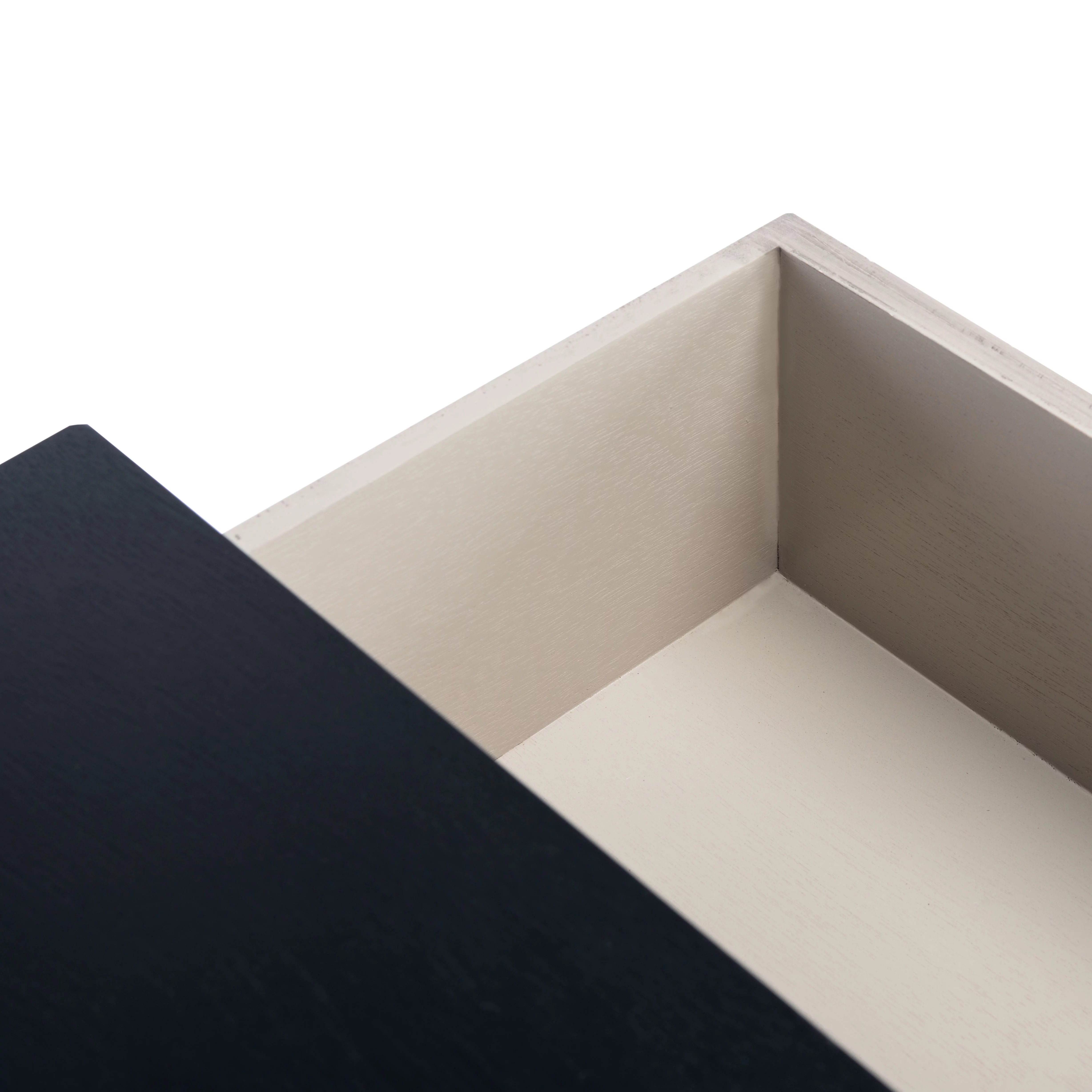 SAFAVIEH Ajana Modern 2 Drawer Console, Black/Griege