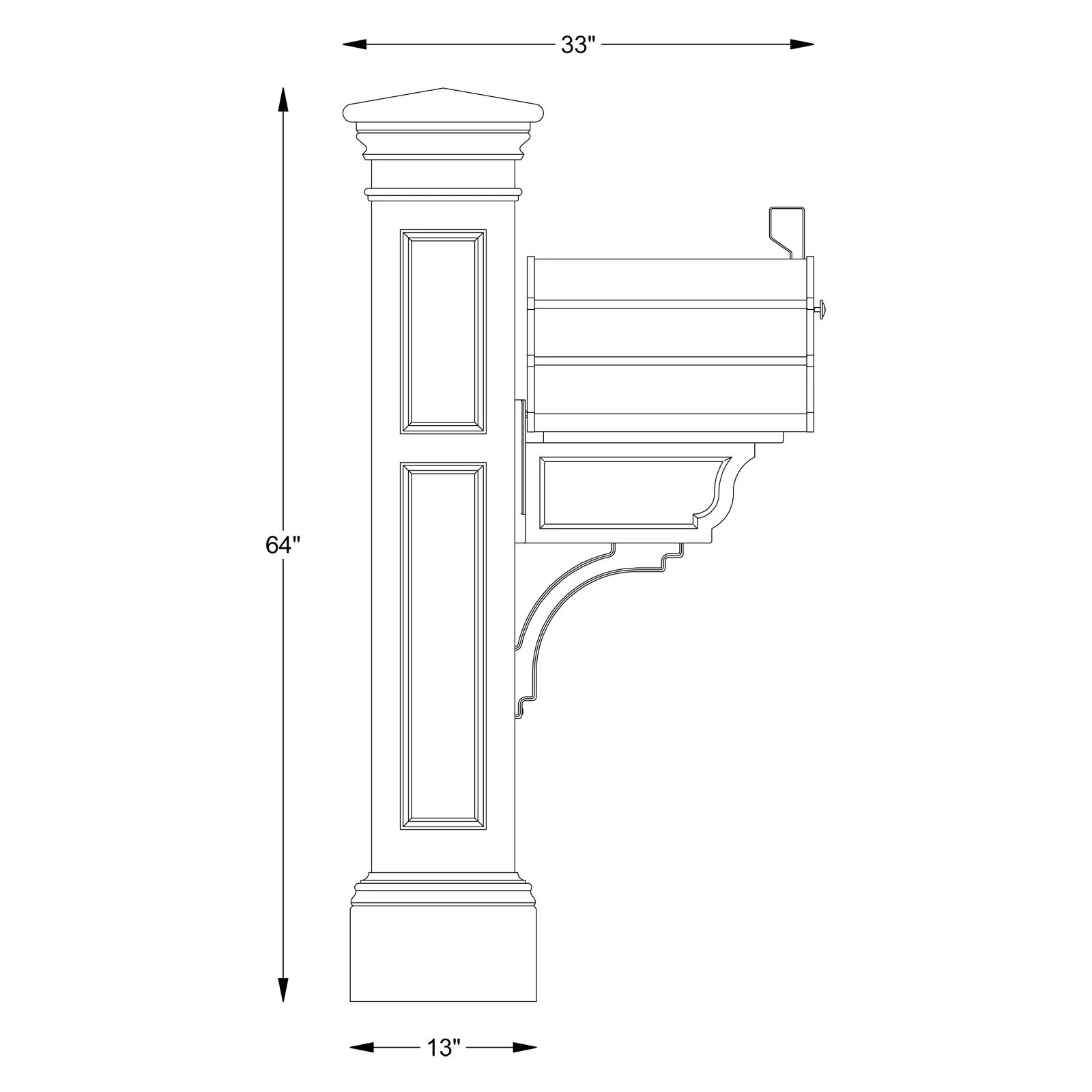 Mayne Liberty Weatherproof Traditional Plastic Mail Post in White