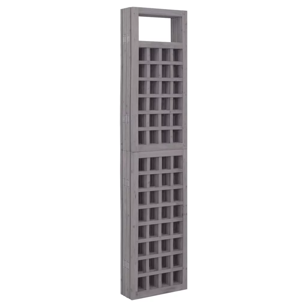 Aibecy 6-Panel Room Divider/Trellis Solid Fir Wood Gray 95.5