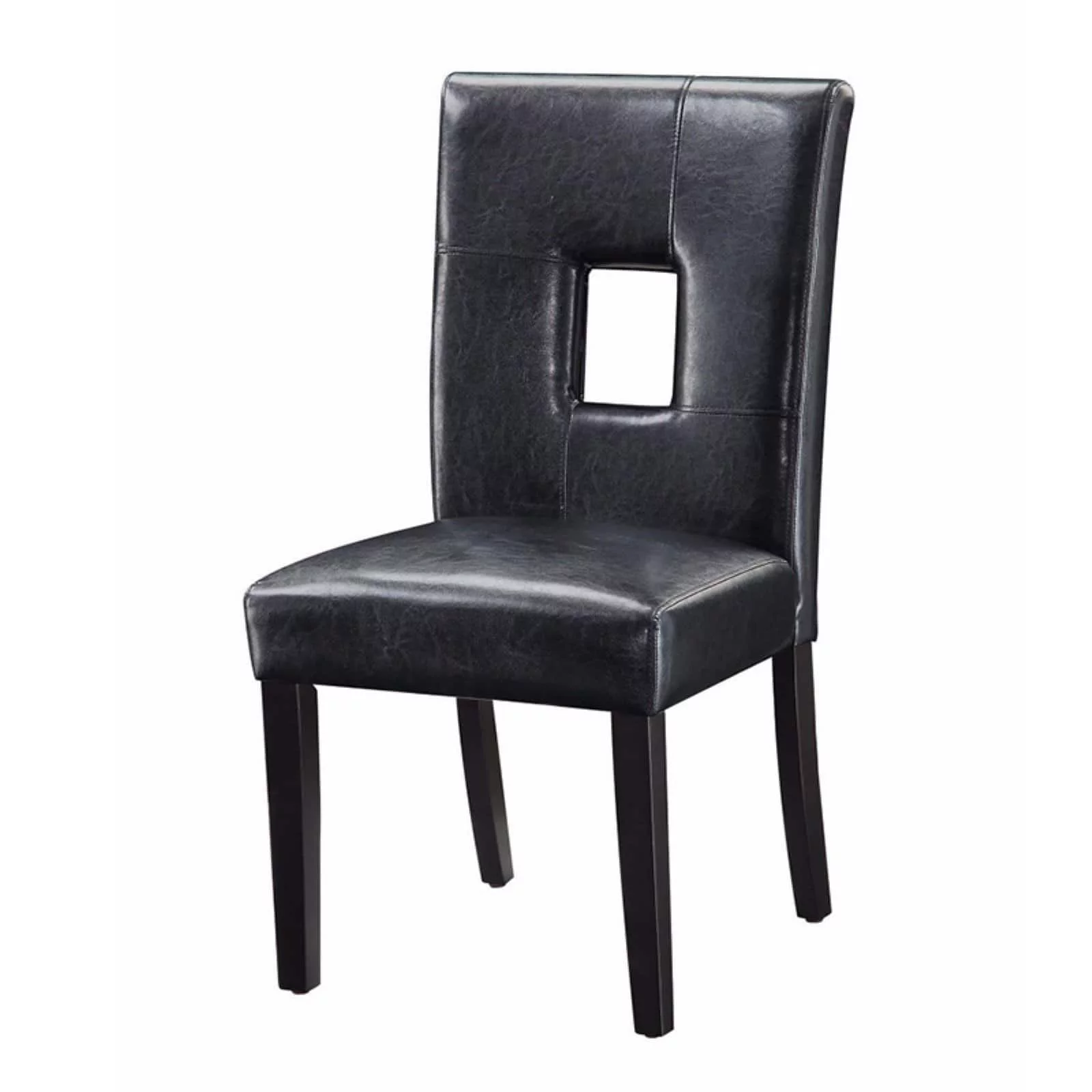 BenJara Contemporary Dining Side Chair with Upholstered Seat and Back, Black, Set of 2