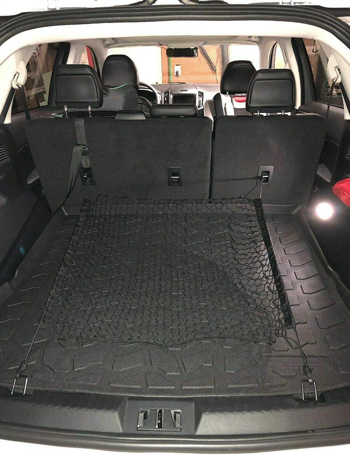EACCESSORIES EA Rear Trunk Organizer Cargo Net for VOLKSWAGEN TIGUAN 2009-2017 – Floor Style Cargo Net – Premium Mesh Elastic Car Trunk Organizer Vehicle Carrier Storage – Compatible with VW TIGUAN