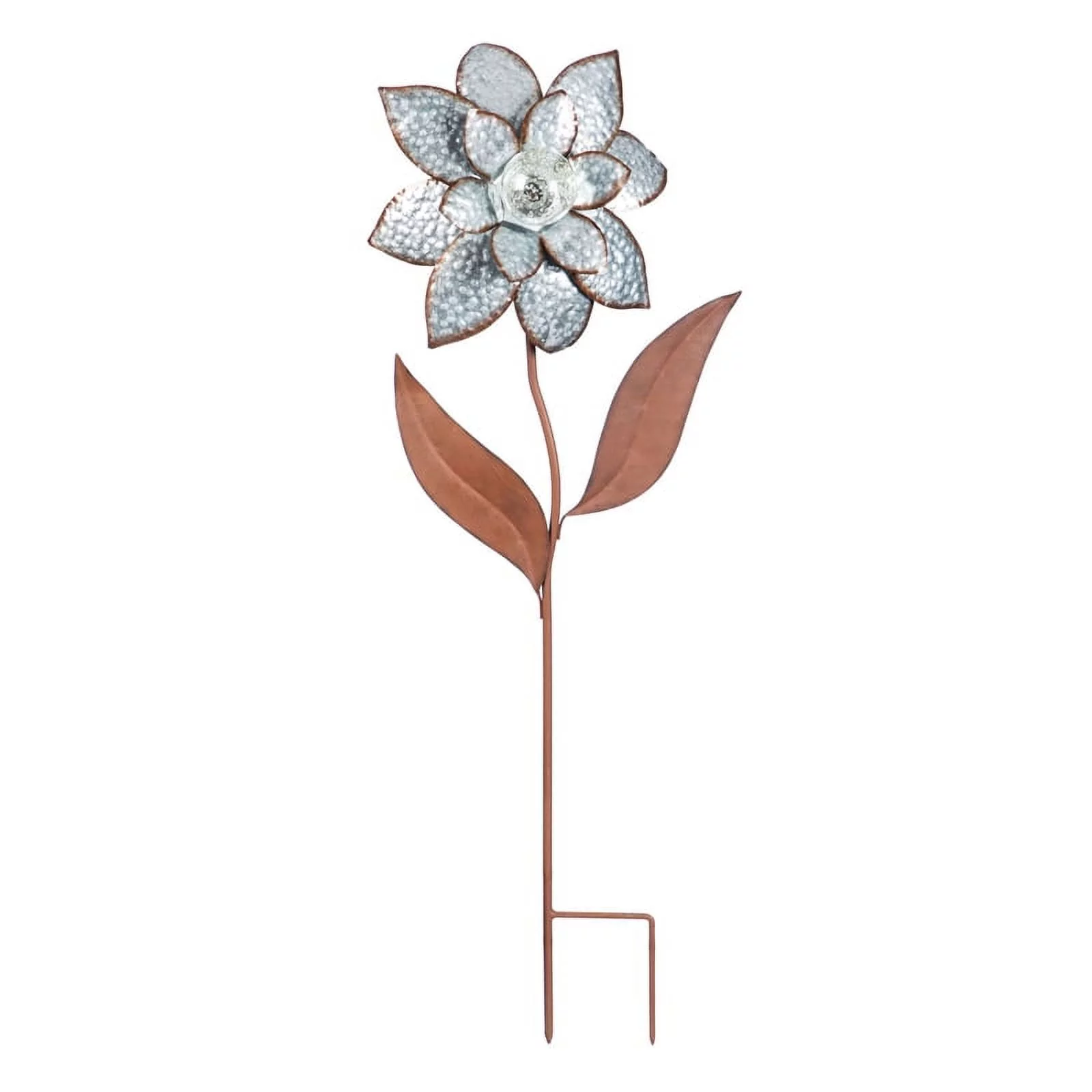 Evergreen At Ease Glow in the Dark Galvanized Garden Stake, 11.5''x 3.3'' x 33.5'' inches