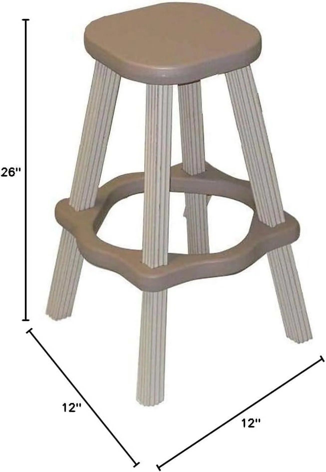 Barstool Set (2/Carton), Taupe/Beige, 26 Inches Tall