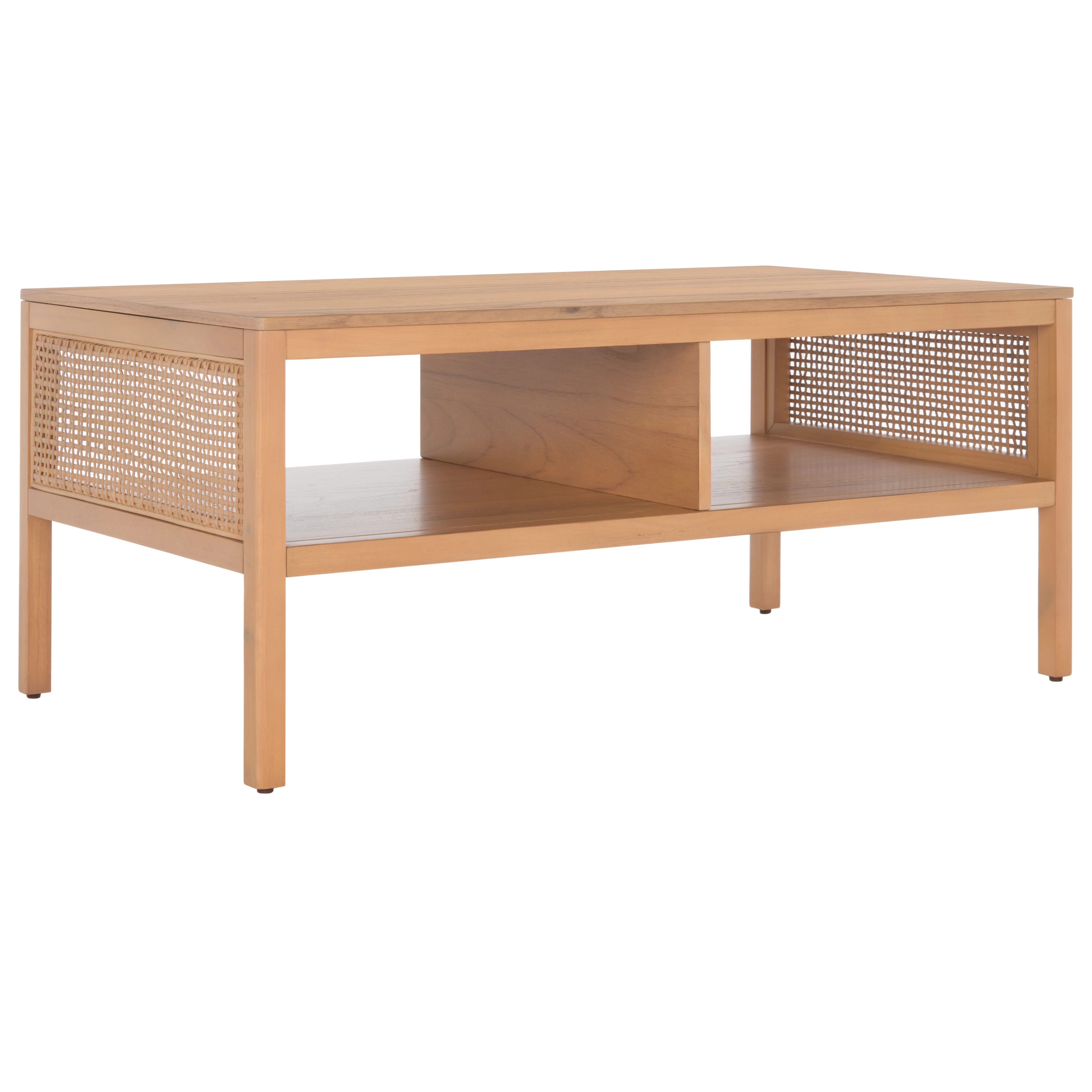 SAFAVIEH Miya Solid 2 Shelf Coffee Table Wood, Natural