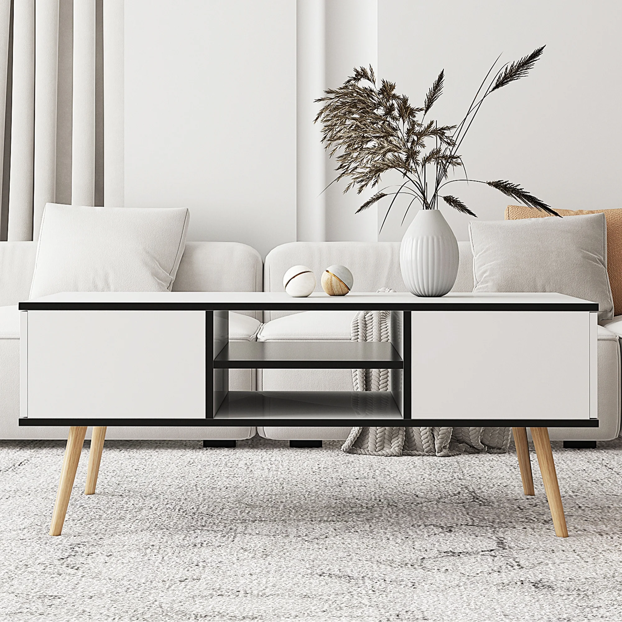 HSUNNS Modern Coffee Table for Living Room, 43