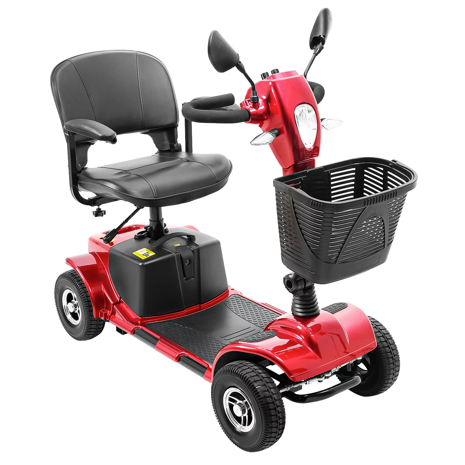 4 Wheel Electric Powered Mobility Scooter for Seniors,Gift for Elderly, Red