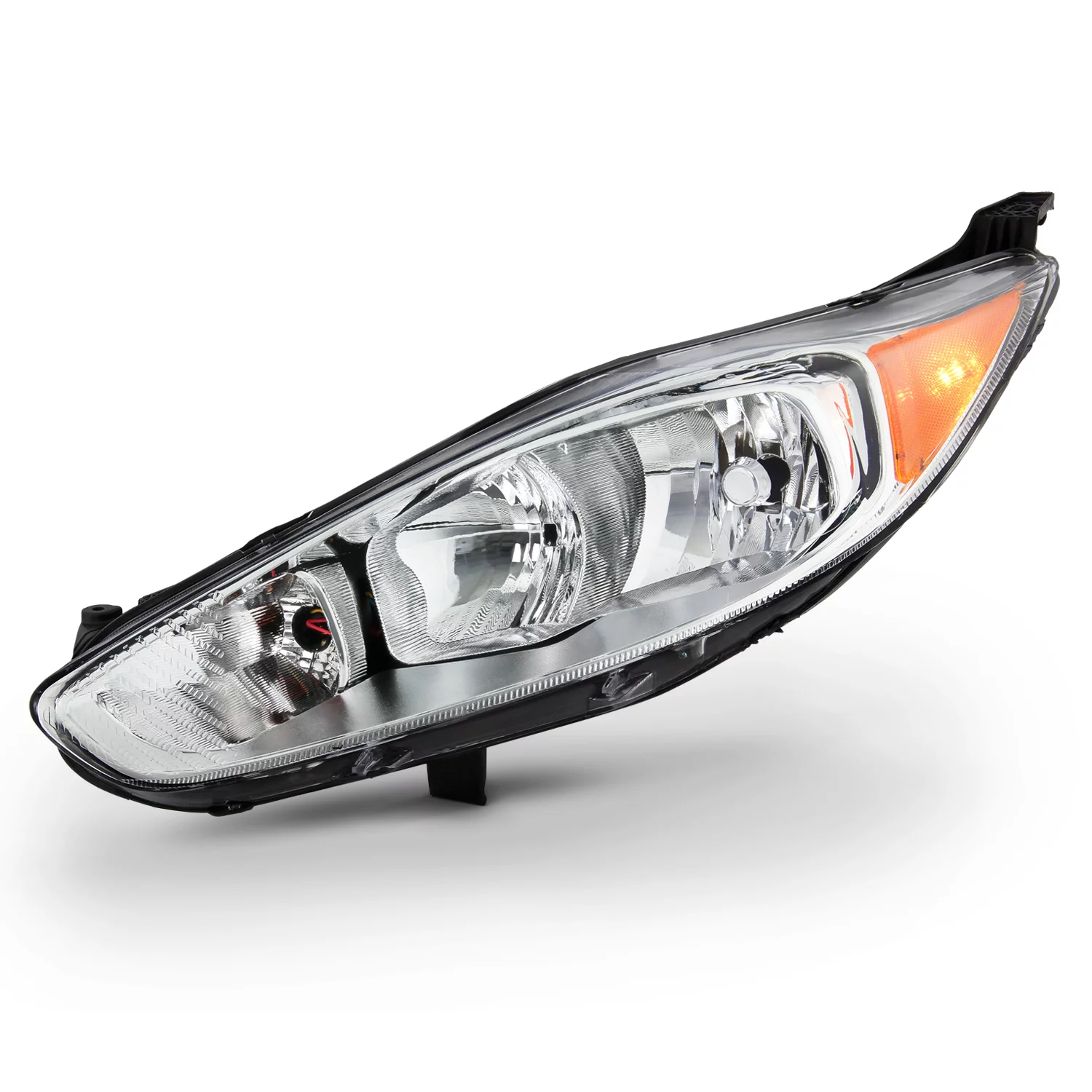AKKON - Fits 2014 2015 2016 2017 Ford Fiesta Titanium Sedan Hatchback [Halogen Type] Chrome Headlight Driver Left Headlamp