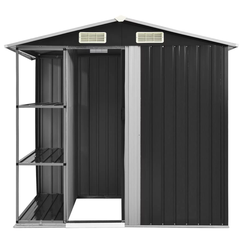 Charmma Garden Shed with Rack Anthracite 80.7