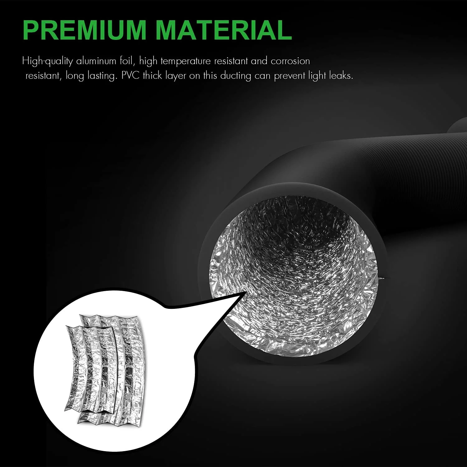 iPower Flexible 4 inch 25 Feet Aluminum Ducting 4 Layer Protection Dryer Vent Hose,Black