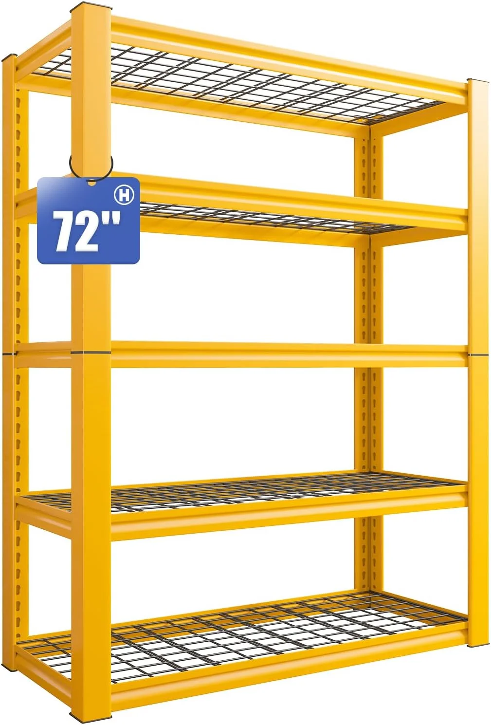 72''H Garage Shelving Heavy Duty Loads 2000 LBS Garage Storage Shelves Heavy Duty Shelving 5 Tier Adjustable Metal Shelves for Storage Rack Industrial Shelving Utility Shelf,72