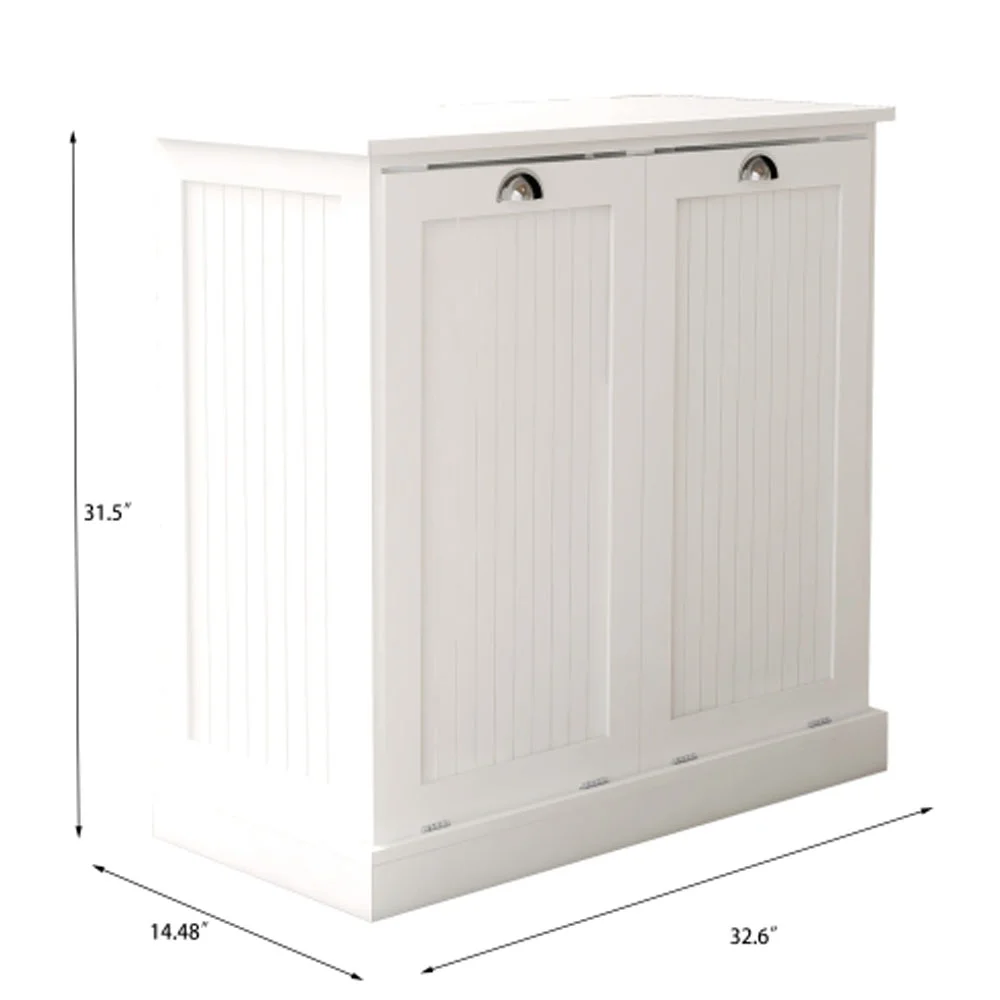 Tilt-Out Laundry Sorter Cabinet - White