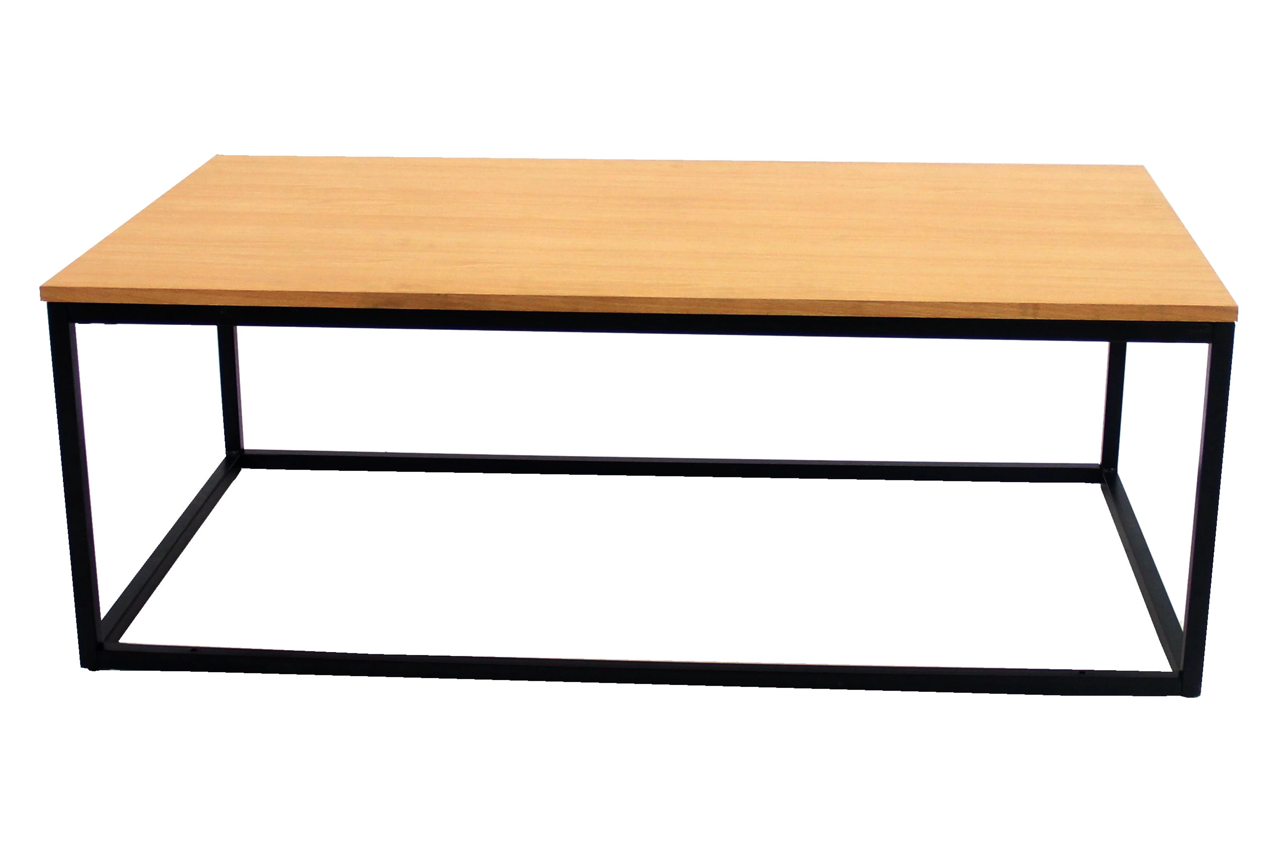 Uspridefurniture Industrial Wood and Metal Rectangle Coffee Table, Natural