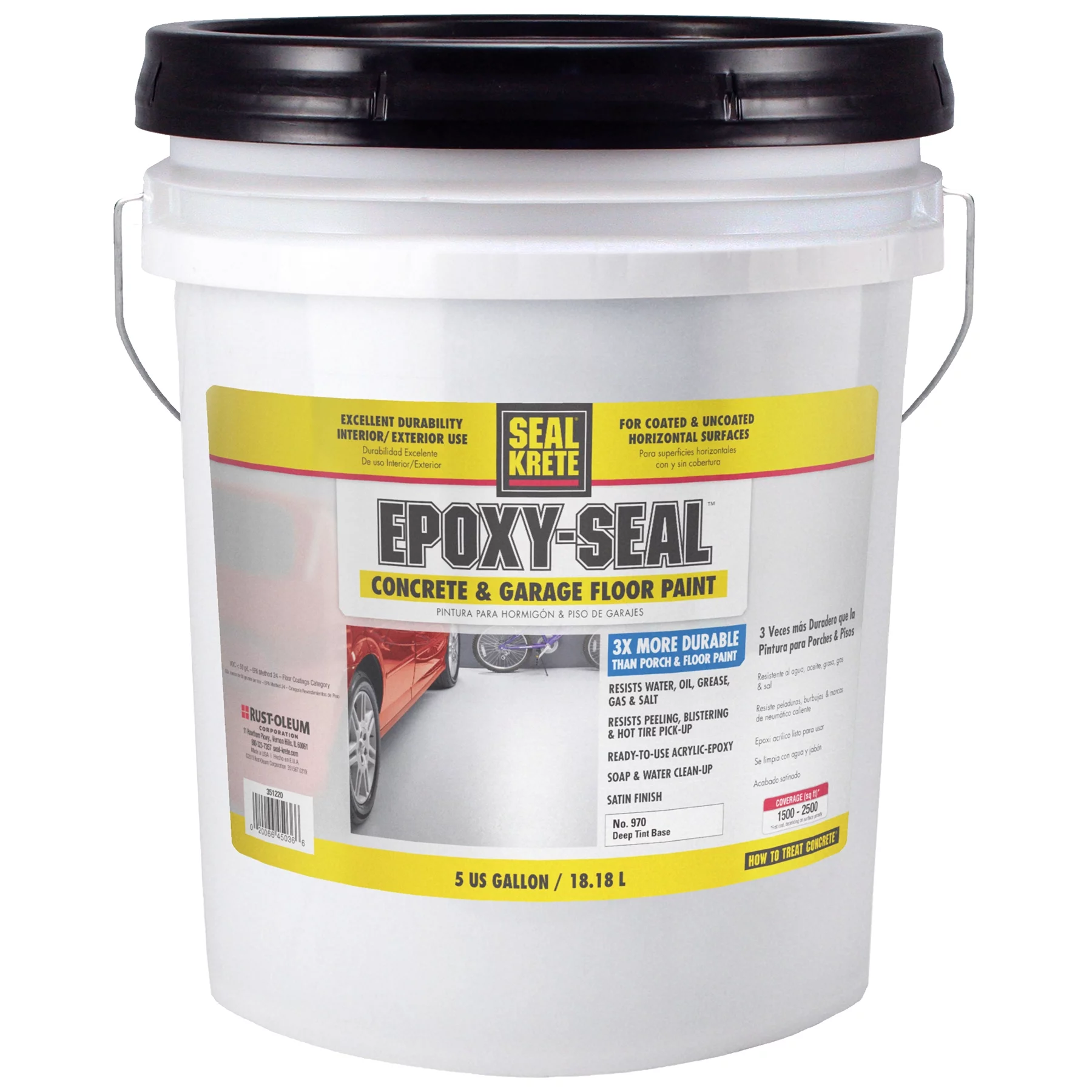 Satin Deep Tint Base, Seal-Krete Epoxy-Seal Concrete and Garage Floor Paint, 5 Gal