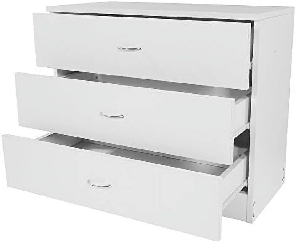 RSJIWOGZ Wooden 3 Drawer Dresser  Chest of Drawers Bedside  for Bedroom  Living Room  Office  Entryway  Black