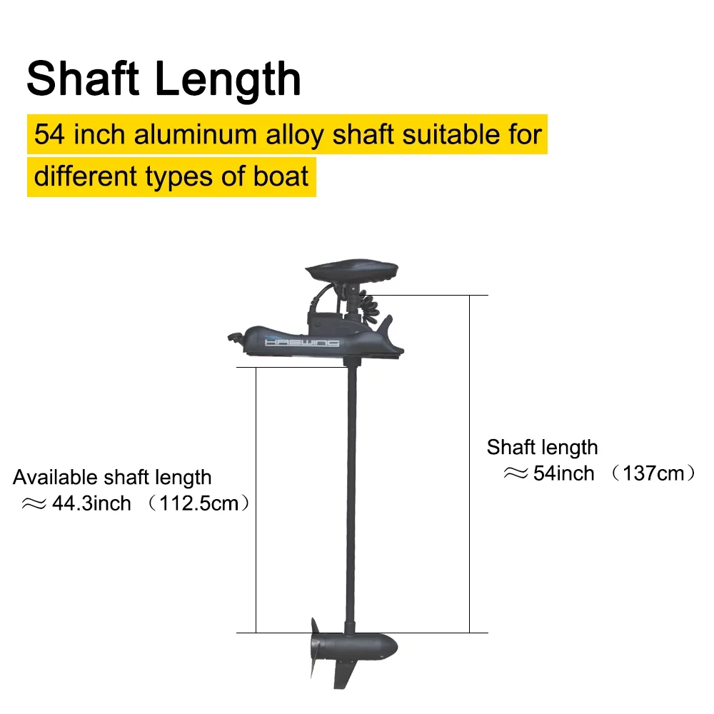 AQUOS Haswing CaymanB 24V 80LBS 54inch Bow Mount Trolling Motor with Wireless Remote Control, Quick Release Bracket