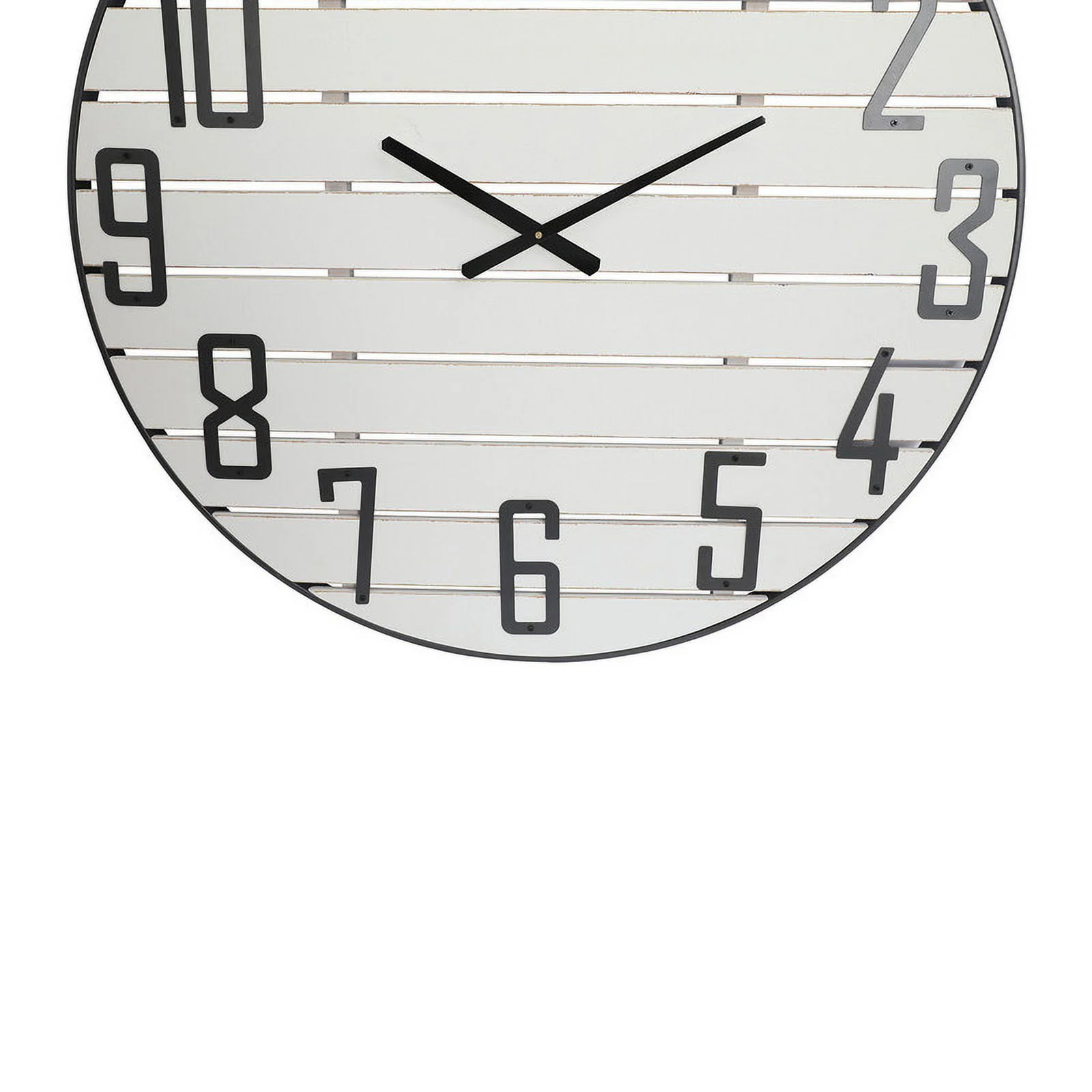 Adelina White Round Wood Farmhouse Wall Clock