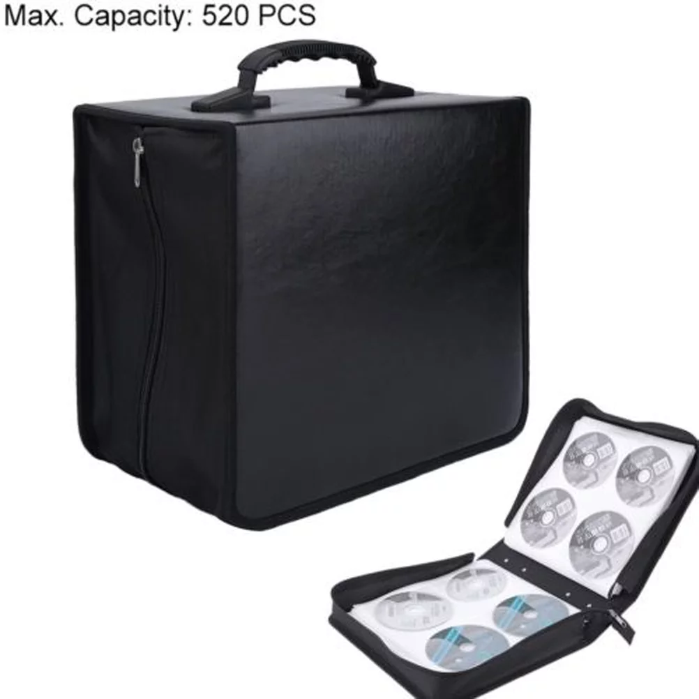 Hemoton 360 Discs Portable CD DVD Wallet Holder Bag Case Album Organizer Media Storage Box (Black)