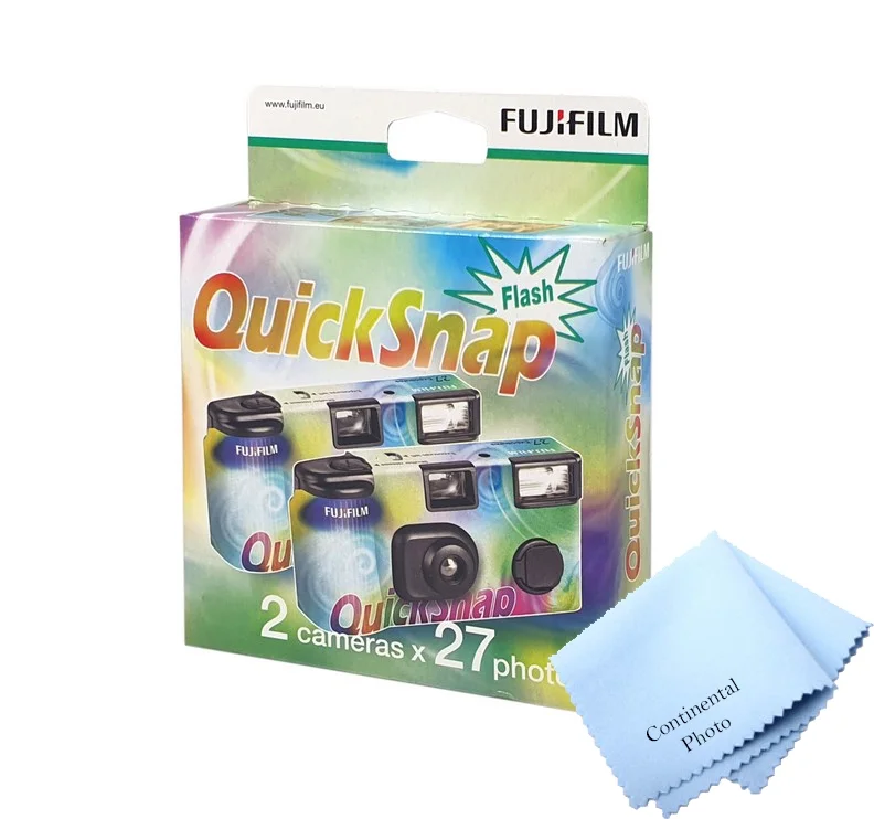 2 Pack Of 2 Fujifilm Quicksnap Flash 400 ASA Disposable Single Use 35mm Camera (Total 4)