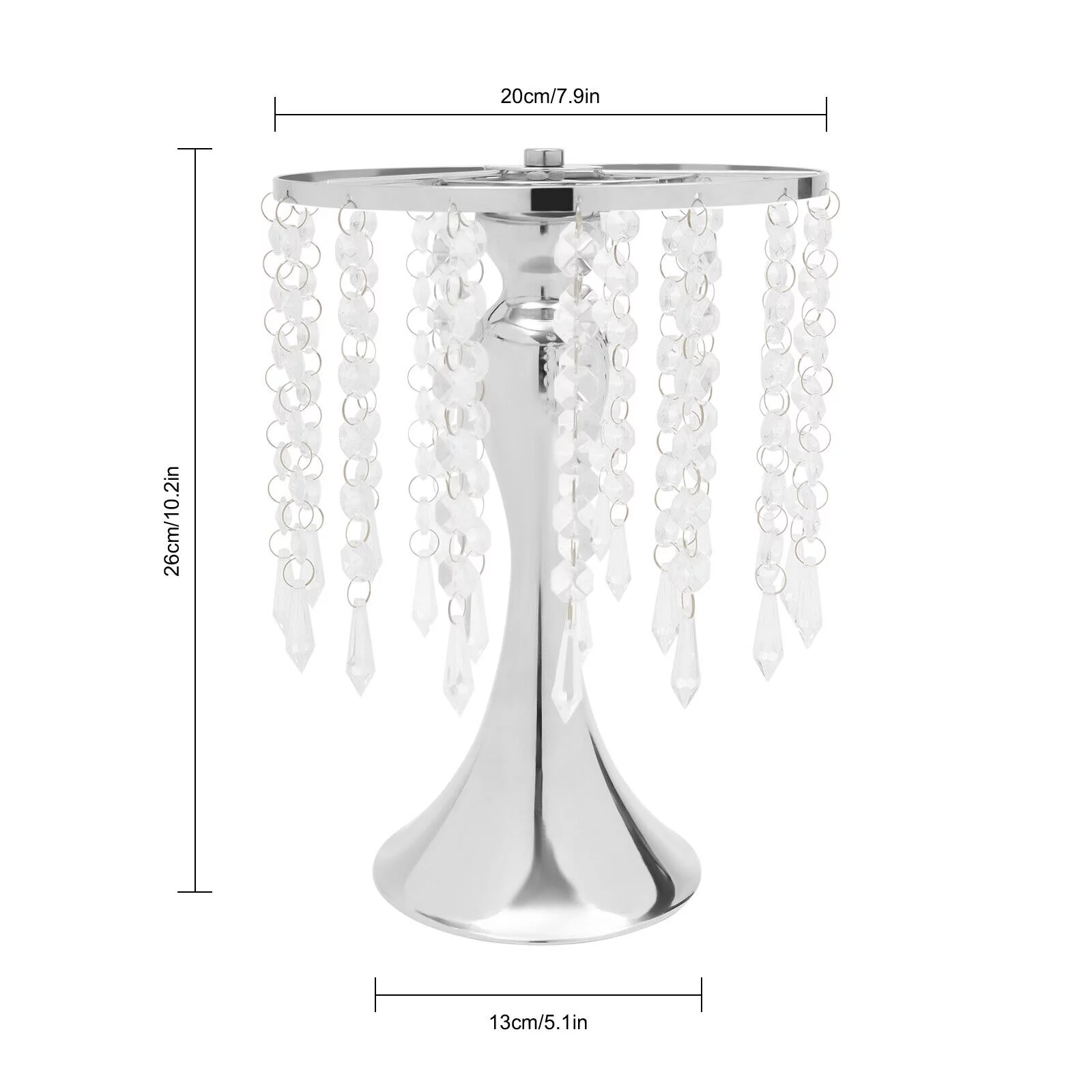 10pcs Silver Metal Flower Vases Crystal Flower Stand Wedding Centerpieces Party