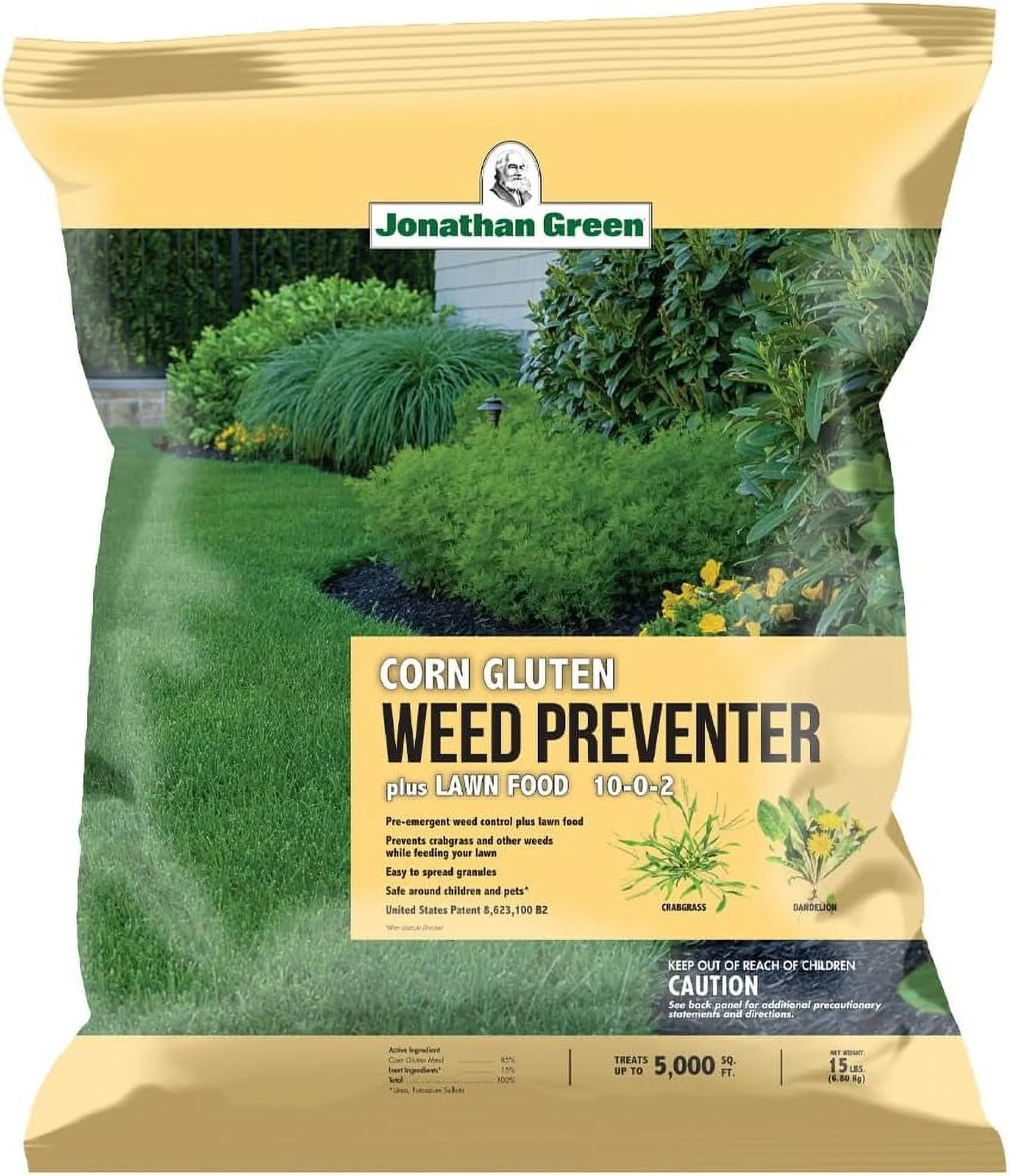 Jonathan Green 11591 Corn Gluten Lawn Fertilizer, 10-0-2 Formula, 5,000-Sq. Ft. Coverage - Quantity 1
