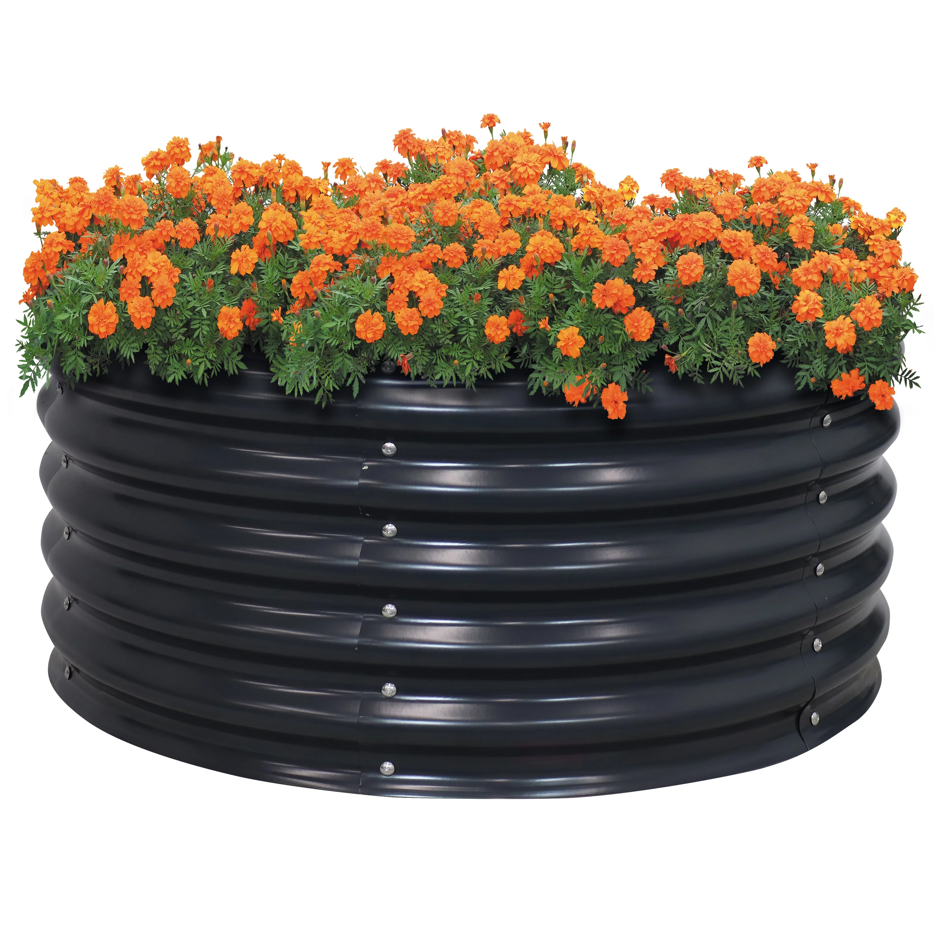 Sunnydaze Galvalume Steel Round Raised Garden Bed - 17.25