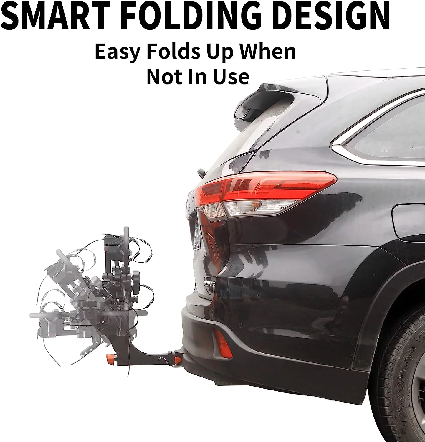 2 E Bike Rack Hitch Mounted, Wobble Free Smart Tilting Folding 2 Bicycle Electric Bike Racks, 2