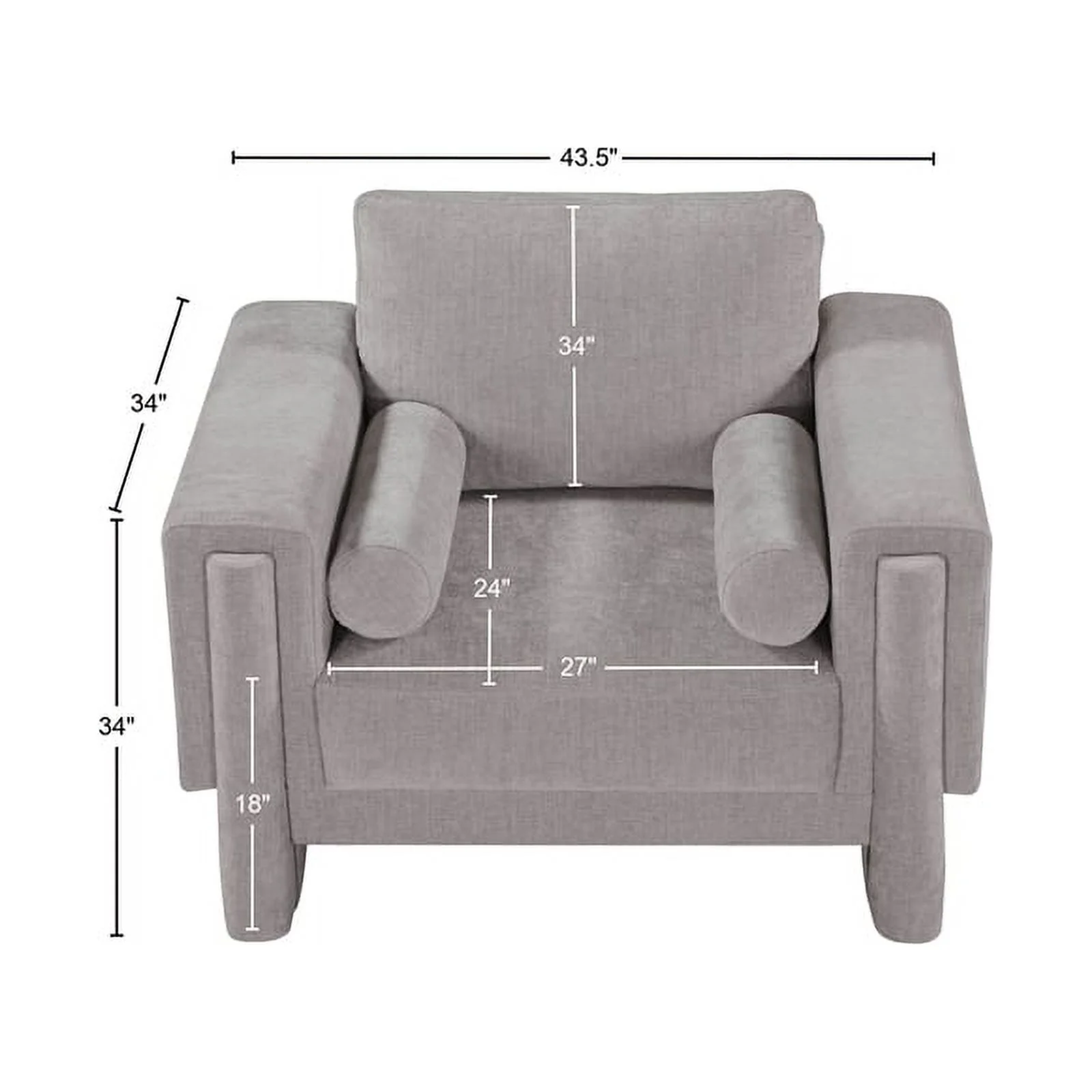 Meridian Furniture Madeline Grey Chenille Fabric Chair