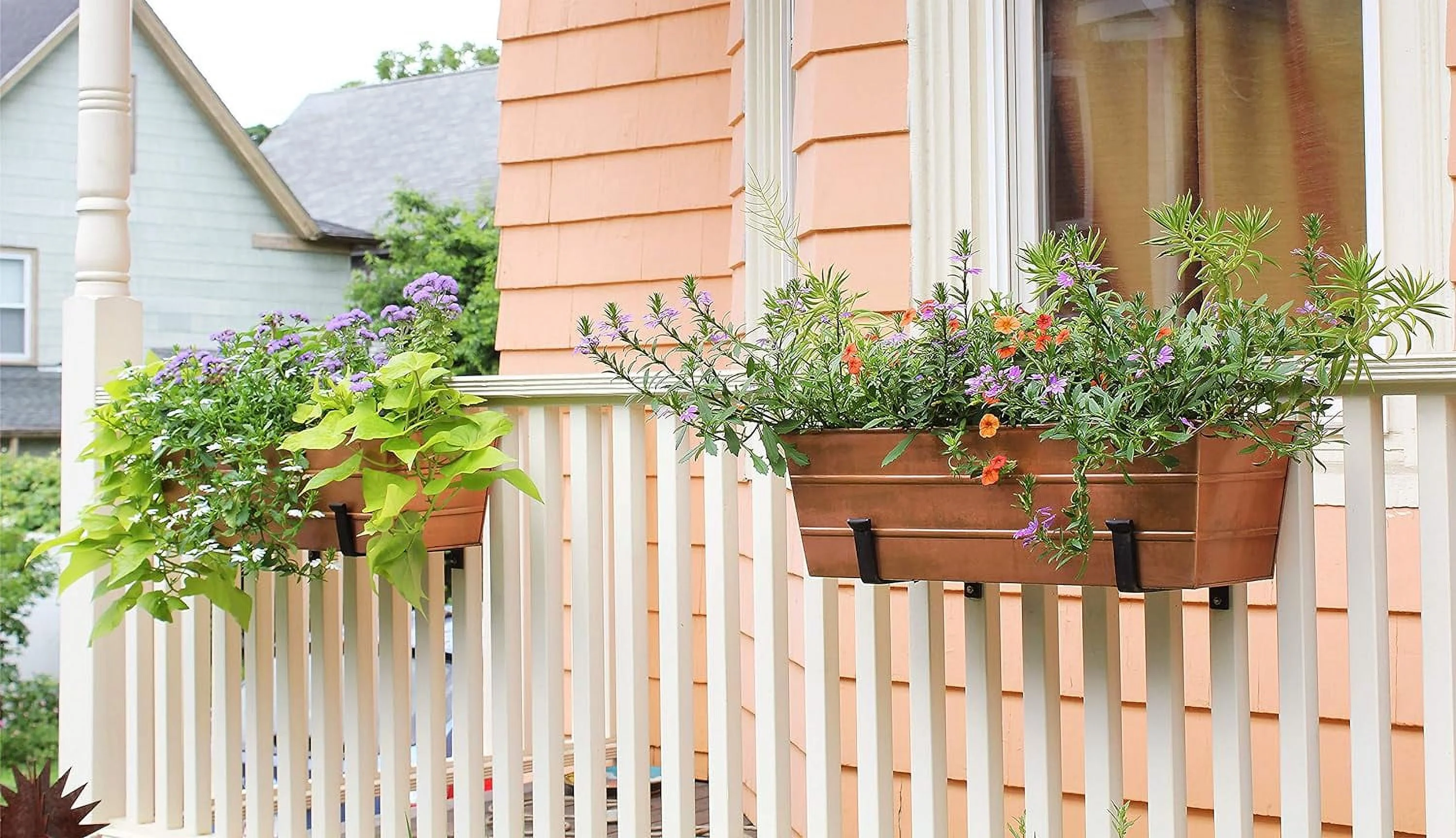 Designs SFB-02 Wall-Mount, 8 Inch Flower Window Box Planter Brackets, 8-Inch, Black