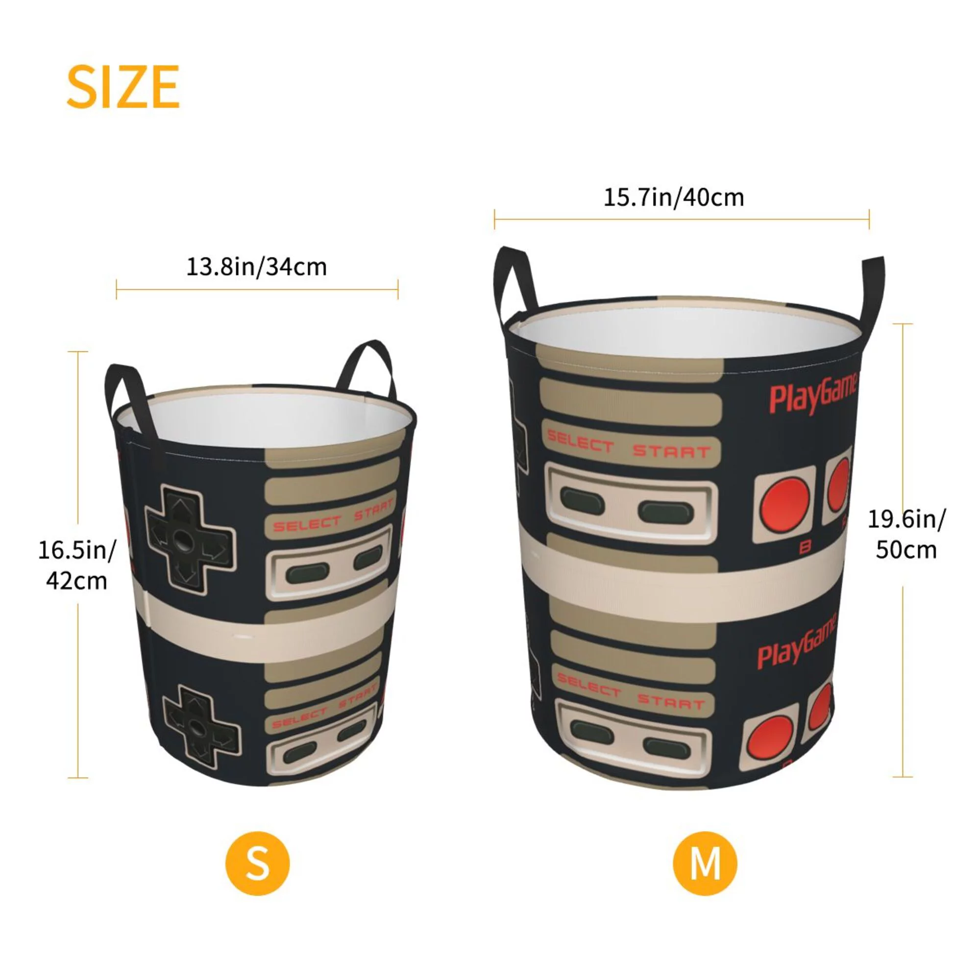 Laundry Basket Organizer Collapsible -Video Game Dirty Clothes Hamper for Bathroom Kids Girls Boys Laundry Hamper Small