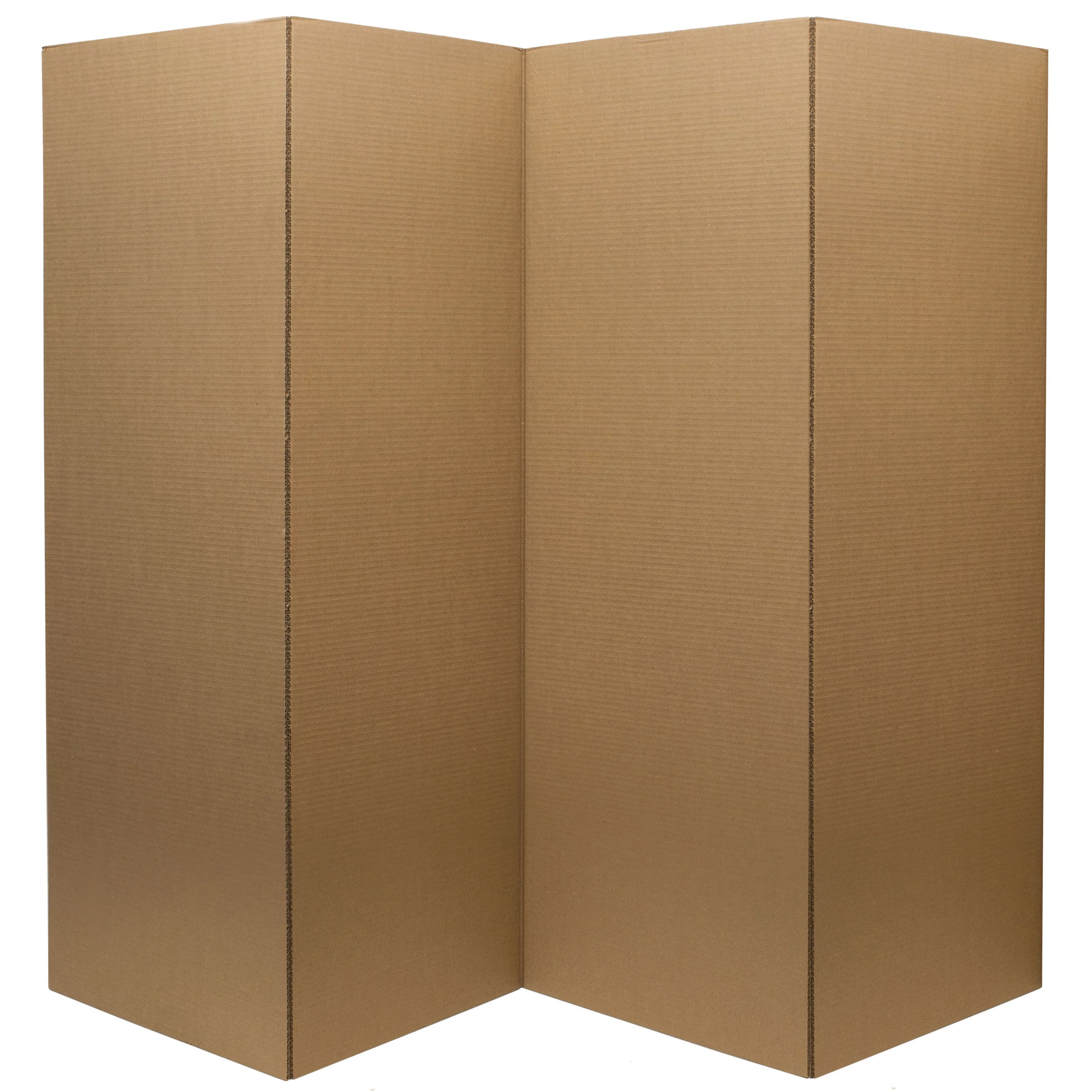 4 ft. Short White Temporary Cardboard Folding Screen - 3 Panels
