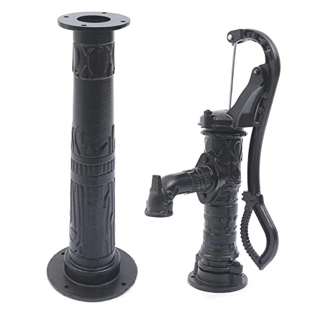 Cbhfmljd Pitcher Pump and Base, Hand Water Pump Pitcher Pump Cast Iron Press Suction Outdoor Backyards Ponds For Yard Garden Pond Hand Well Pump Manual Well Pump