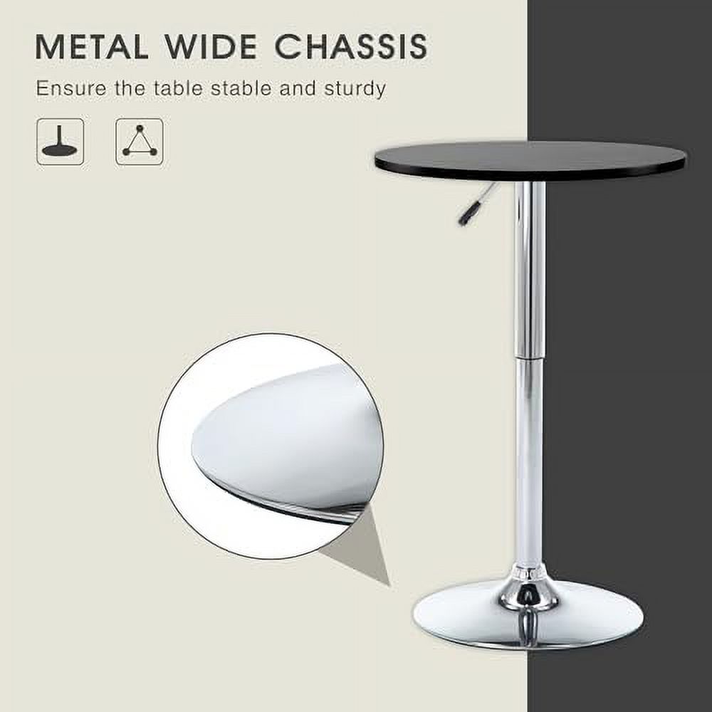 JYHOME Round Pub Table  Height Adjustable  Table 25-35 inches   Swivel Table Top