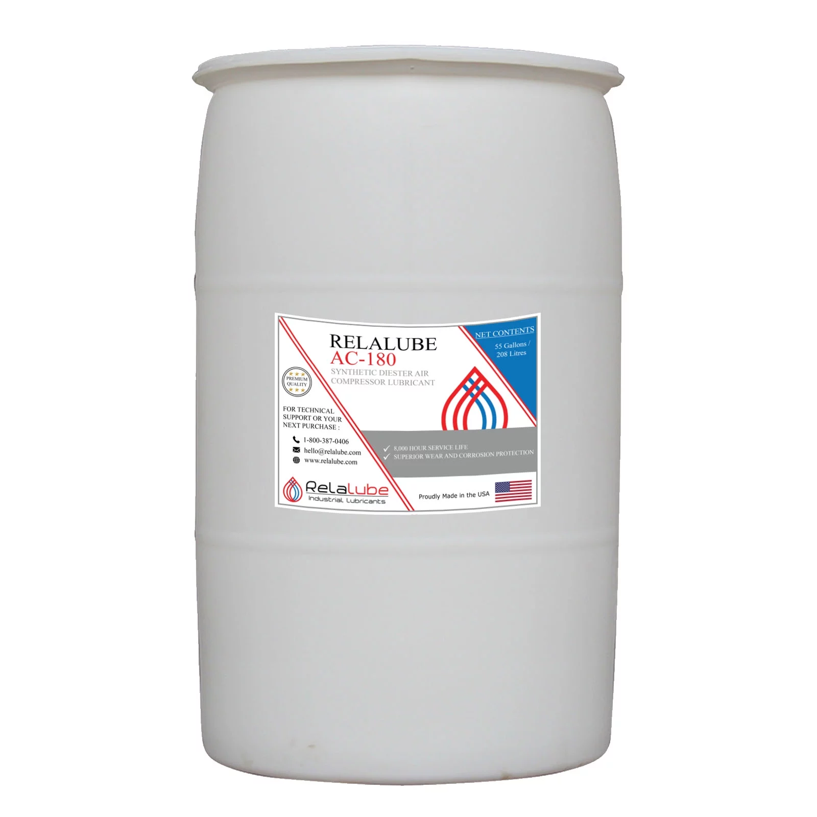 RELALUBE AC-180 Synthetic Diester Air Compressor Lubricant, ISOVG32 - 55 Gallon Drum