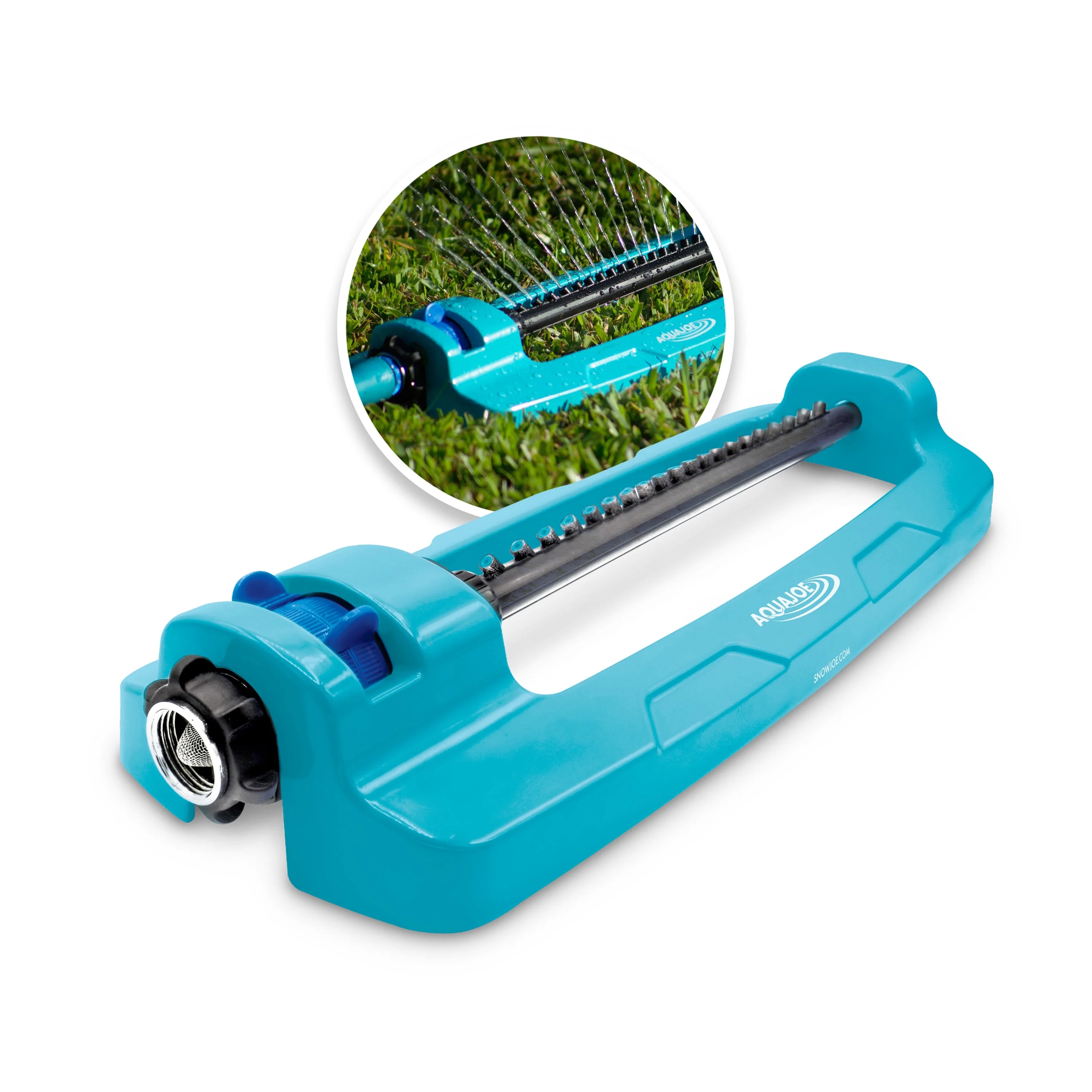 Aqua Joe Metal Base Oscillating Sprinkler, Adjustable Spray Pattern, 4,400 Sq. ft. Max Coverage