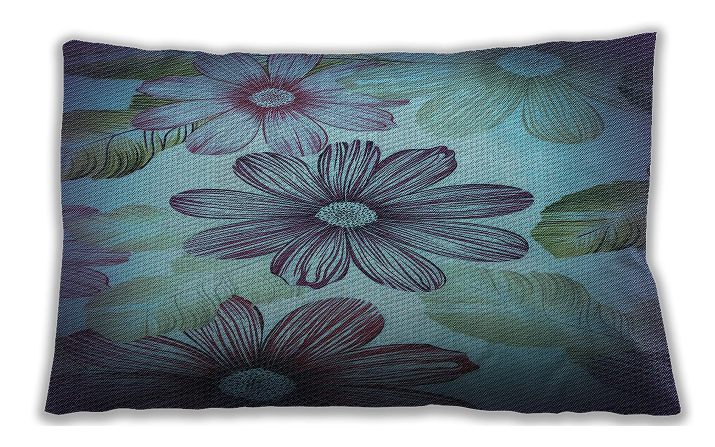 Ahgly Company Patterned Indoor Rectangular Purple Haze Purple Lumbar Throw Pillow, 13 inch by 19 inch