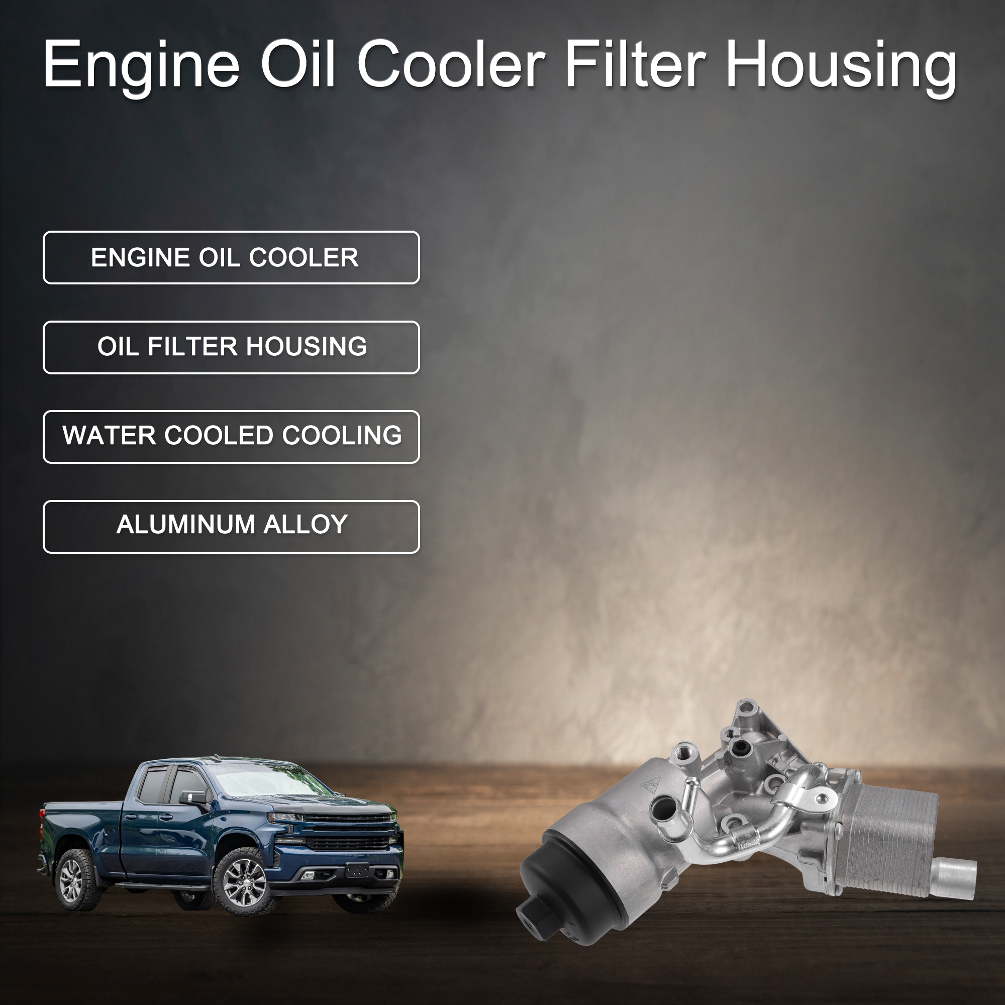 Engine Oil Filter Housing for Chevrolet Cruze Aluminum Alloy No.55566784 Oil Cooler with O-ring Seals