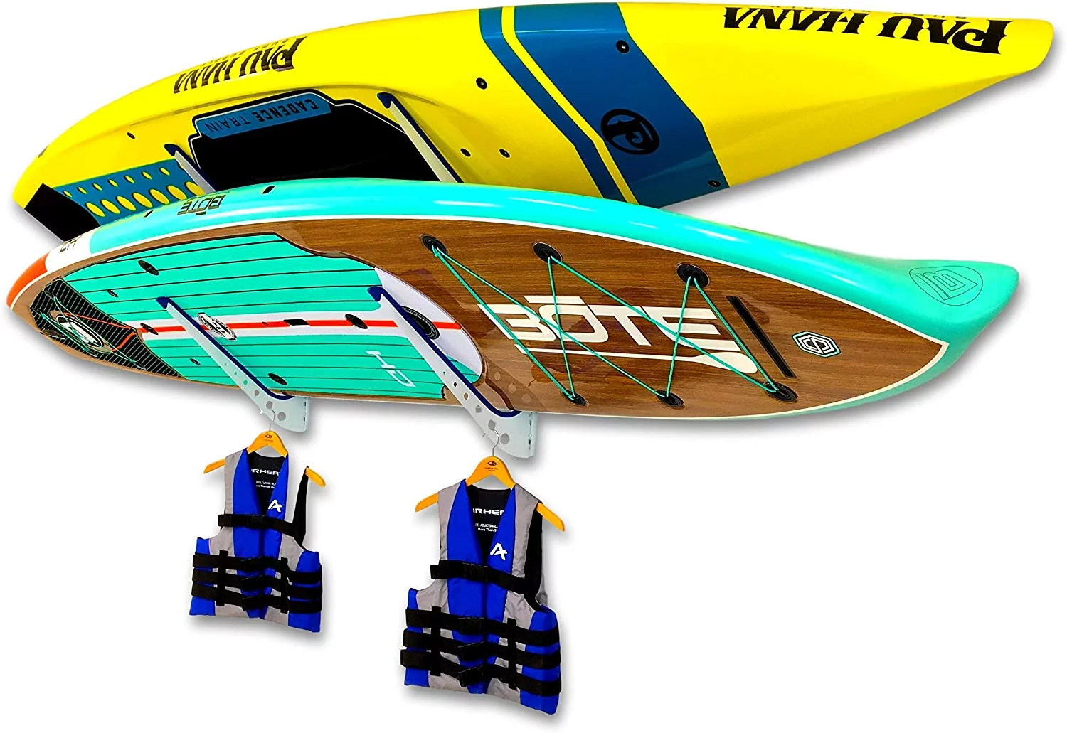 StoreYourBoard 2 SUP Wall Storage Rack, Adjustable Metal Paddleboard Home and Garage Storage, Hanger Mount