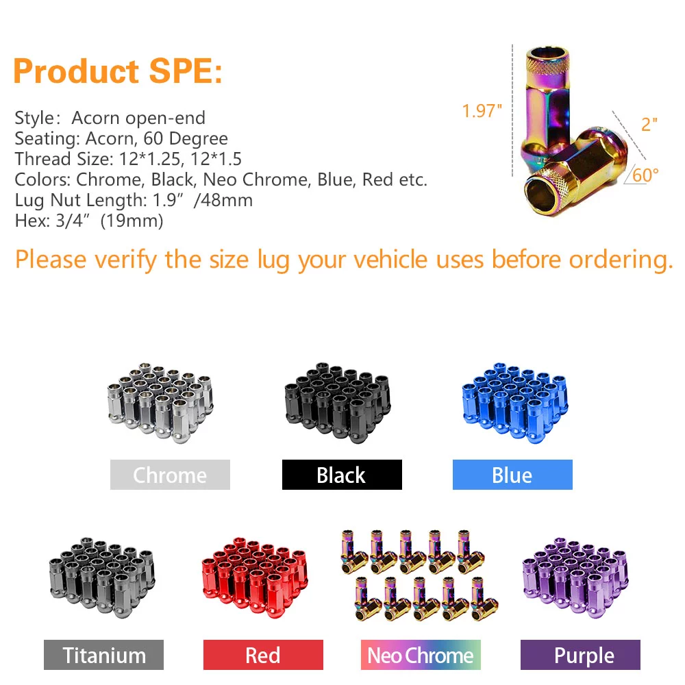 MUTEKI SR48 Series Black 12mm x 1.5