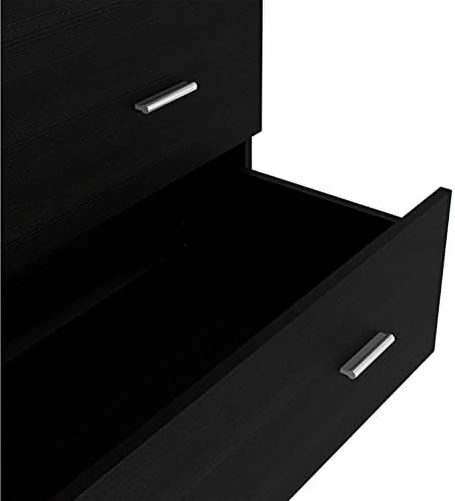 HBLUKDL Capri Three Drawer Dresser   Top  Metal Handles  White