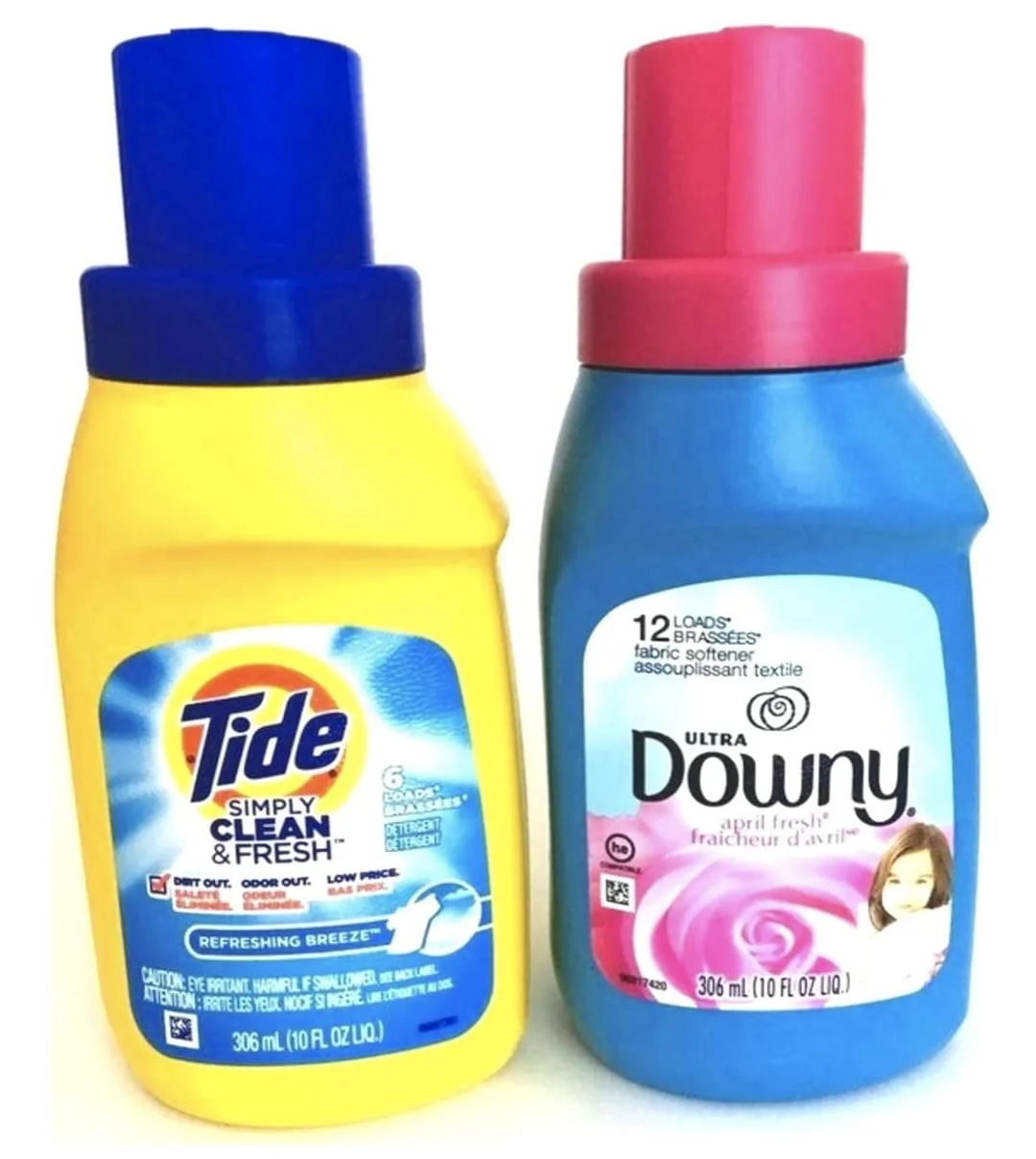 Tide Simply Clean & Fresh & Downy Travel Bundle – 2 Items: Tide Simply Clean & Fresh Liquid Detergent, Refreshing Breeze 10 Oz And Downy Ultra Fabric Softener, April Fresh 10 Oz