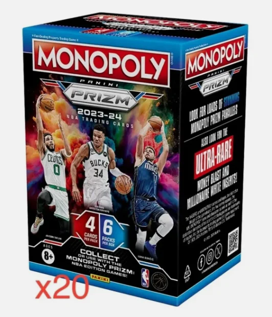 2023-24 Panini Exclusive Prizm Monopoly NBA Basketball Trading Card 20 Blaster Box SEALED CASE!